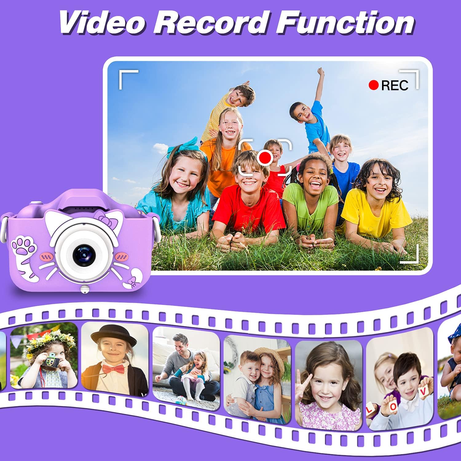 Kids Camera Speelgoed | Digitale Video Camera voor Kids 3-8 | Cartoon Zachte Hoes | Beste Kerst & Verjaardagscadeau voor Jongens & Meisjes