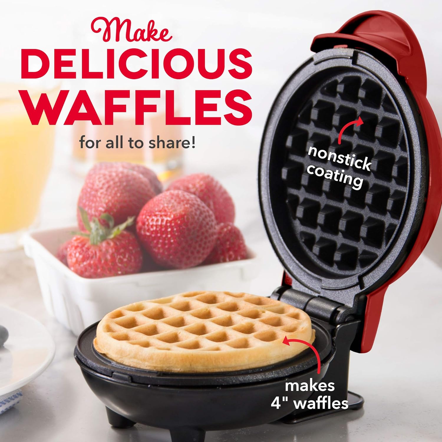 Mini wafelmaker pompoen | Antiaanbak 10 cm voor wafels & keto chaffles
