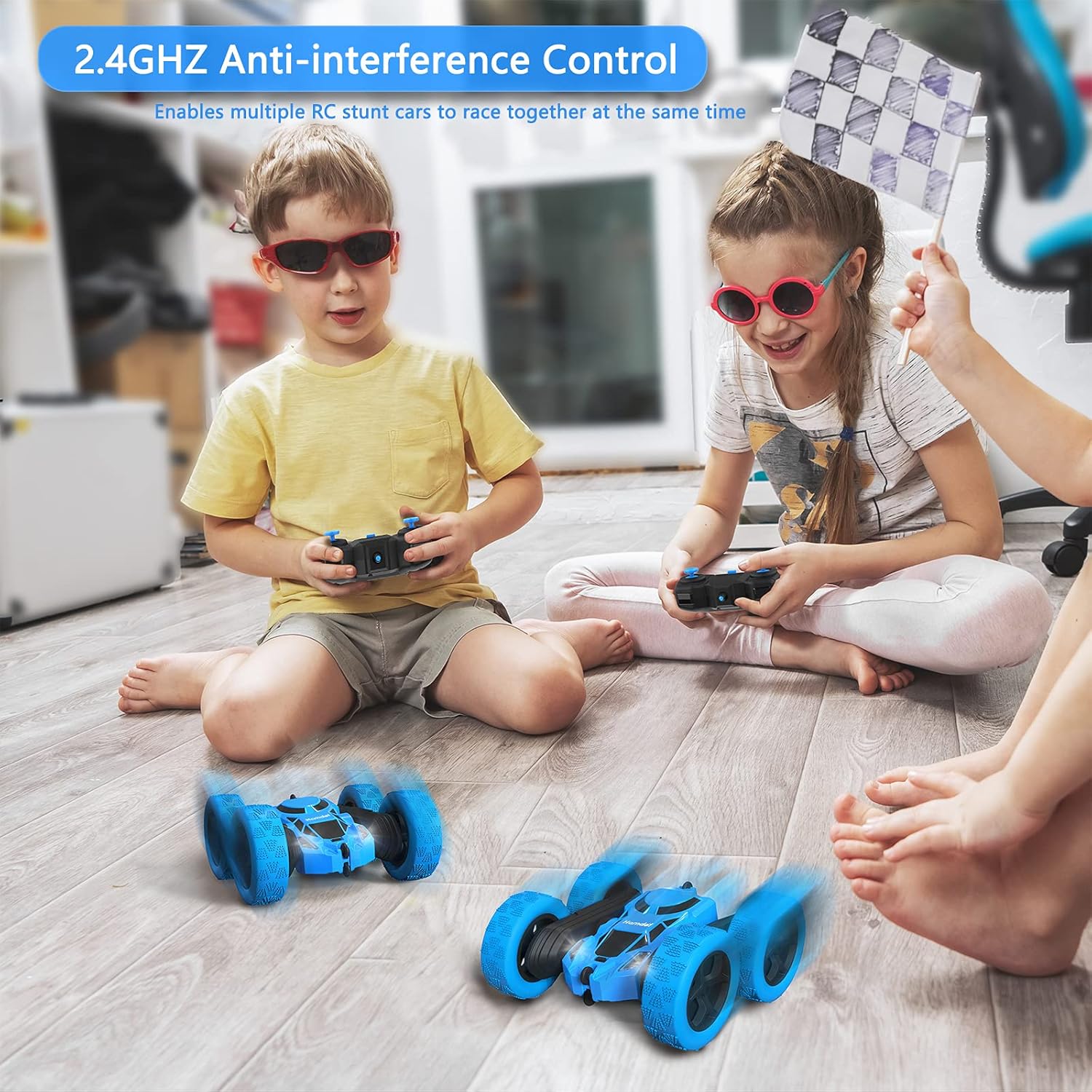 RC Stuntauto Kinderen 360° Rotatie – 4WD Dubbelzijdige Afstandsbediening Racewagen met LED Verlichting – Oplaadbaar Speelgoed Jongens Meisjes 6-12 Jaar