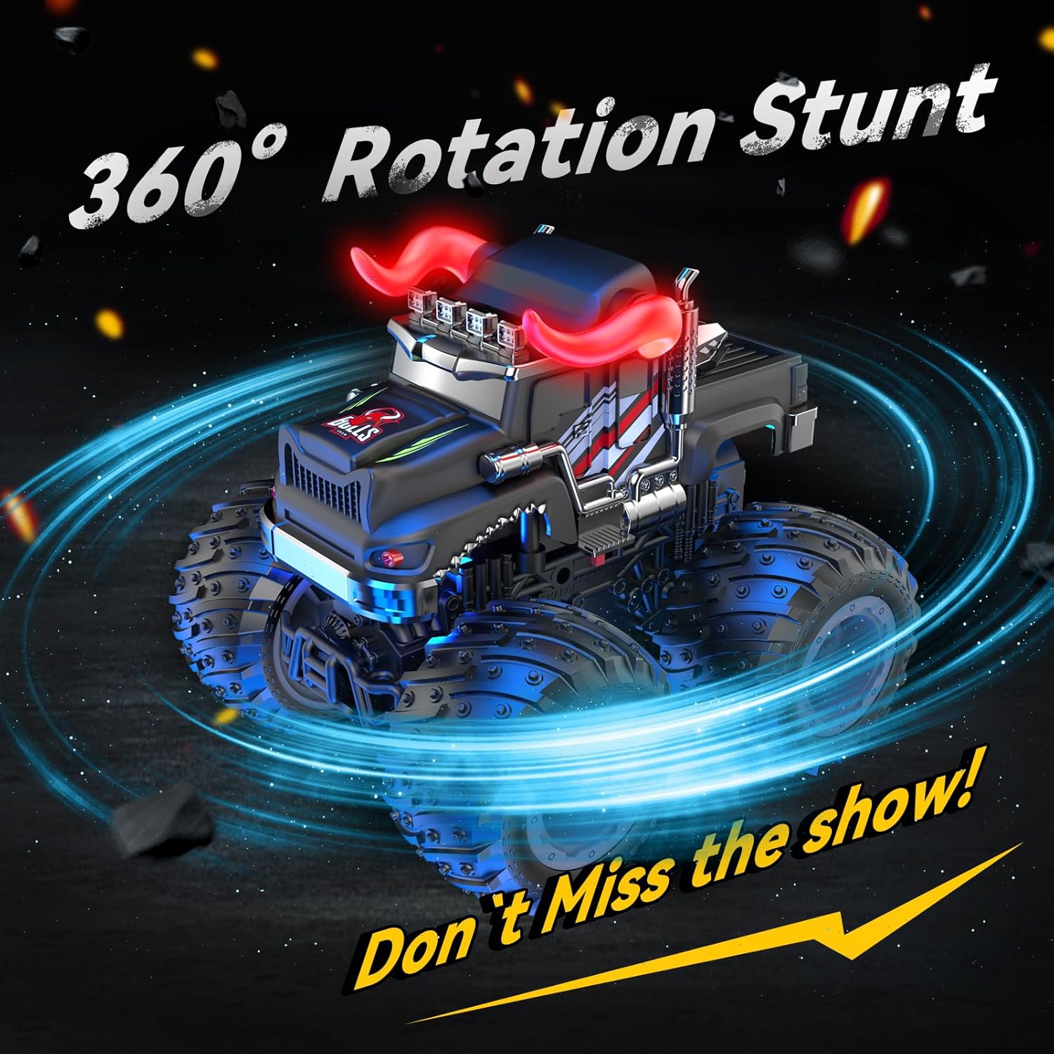 RC Auto Monstertruck 2.4GHz – Speelgoed met Licht & Spray, Cadeau 3-8 jr