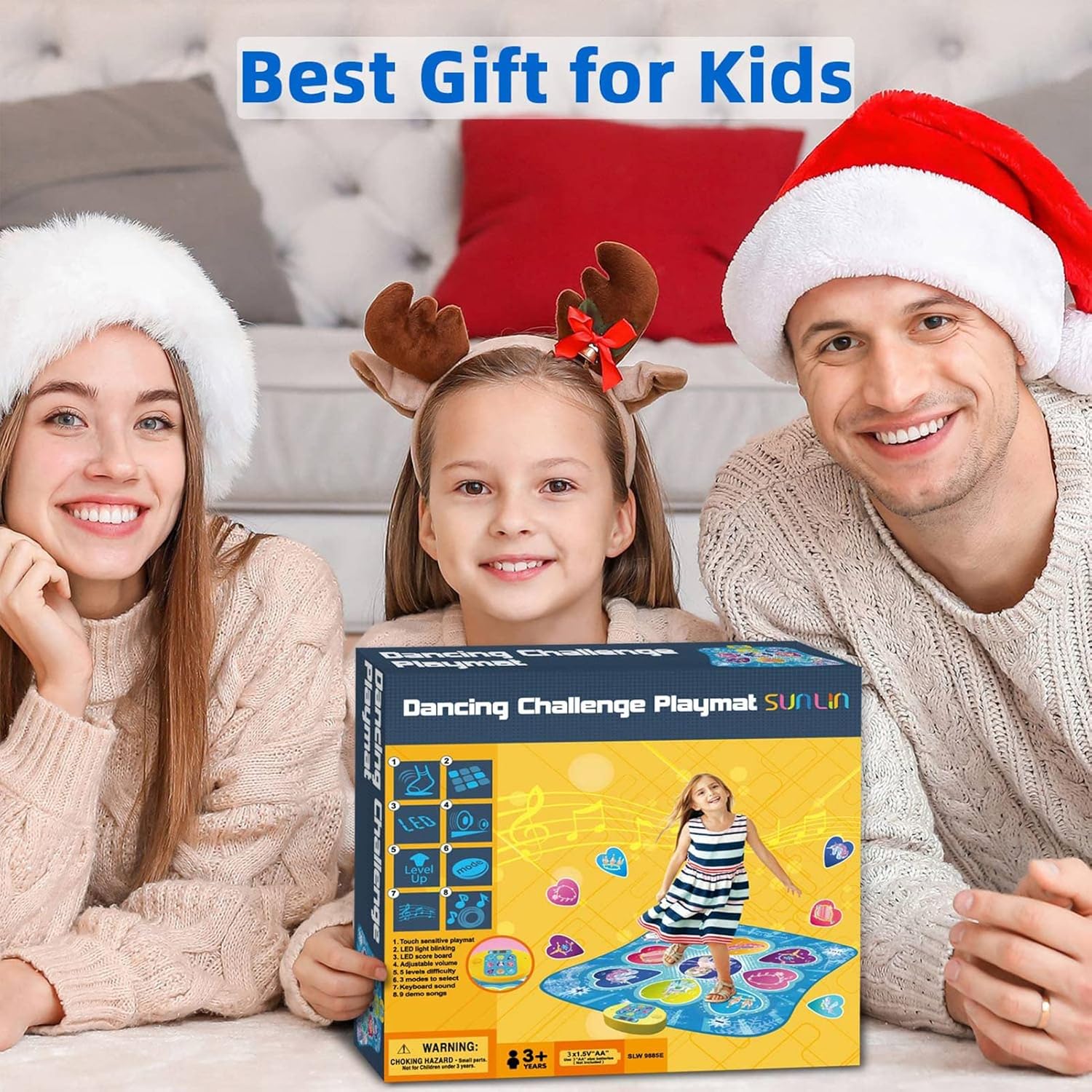 Dansmat spel | Muziek ritme mat met LED en 3 niveaus voor kinderen