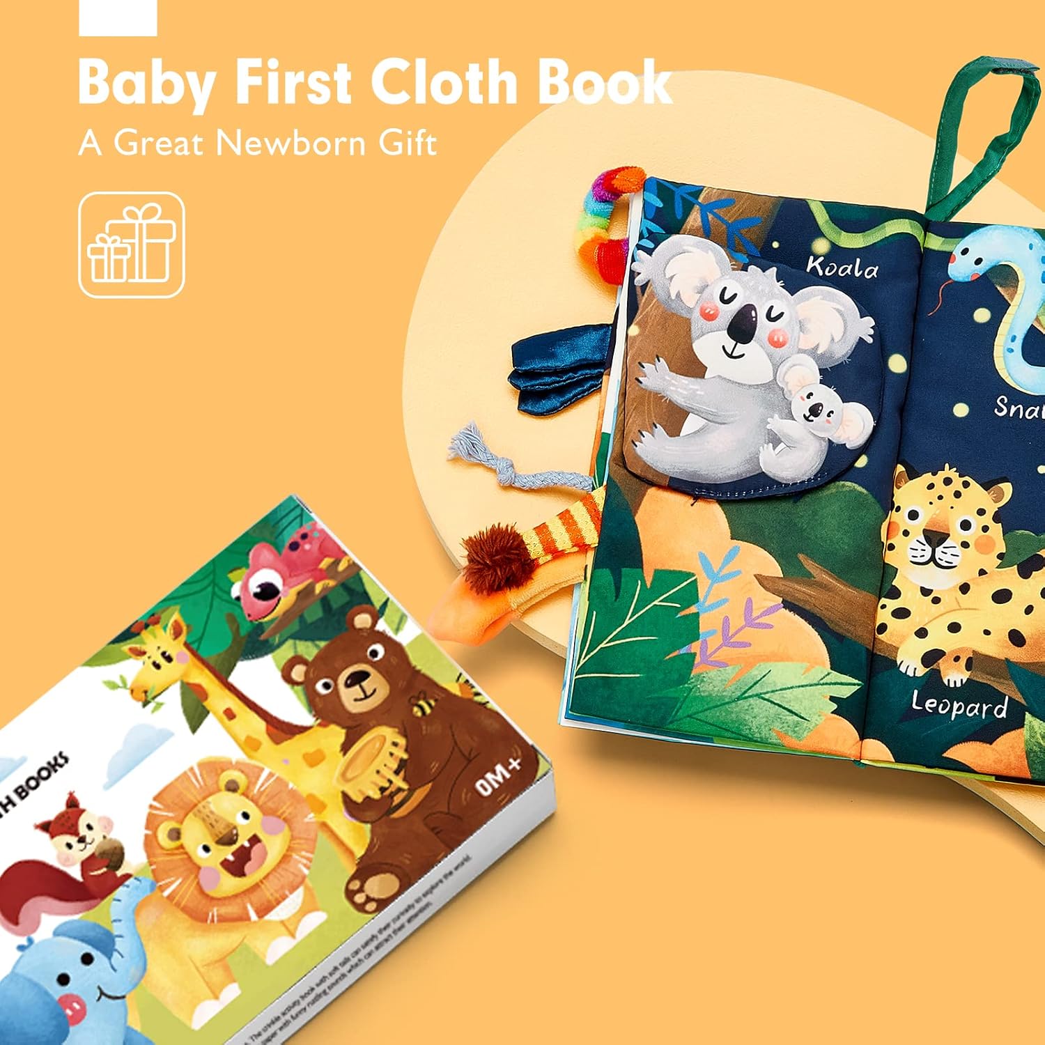 Montessori Voelboek | Hoog Contrast Sensorisch Baby Speelgoed voor 6 tot 12 Maanden Babyboekjes 0-3+ Jaar