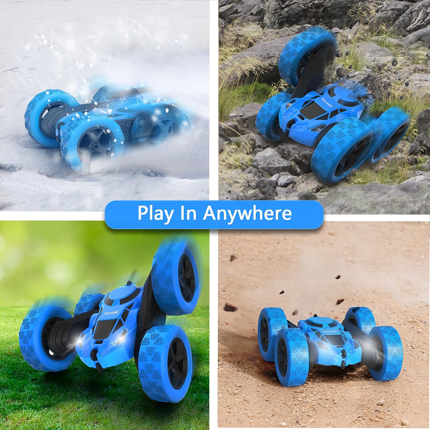 RC Stuntauto Kinderen 360° Rotatie – 4WD Dubbelzijdige Afstandsbediening Racewagen met LED Verlichting – Oplaadbaar Speelgoed Jongens Meisjes 6-12 Jaar