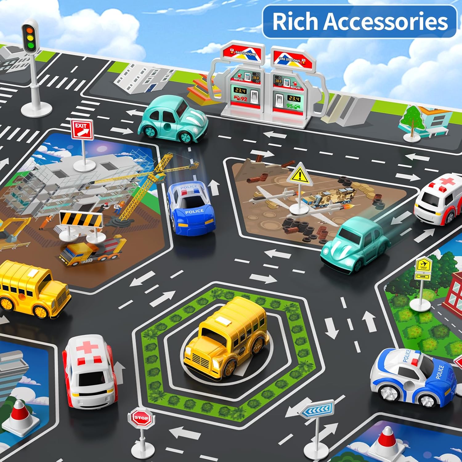 Vliegtuig Speelgoed Racebaan Voor Kinderen 3-7 Jaar, Speelgoedvliegtuig Met 8 Auto's, Garage Parkeerplaats, Autokleed Speelmat, Verjaardagscadeaus Voor Jongens En Meisjes