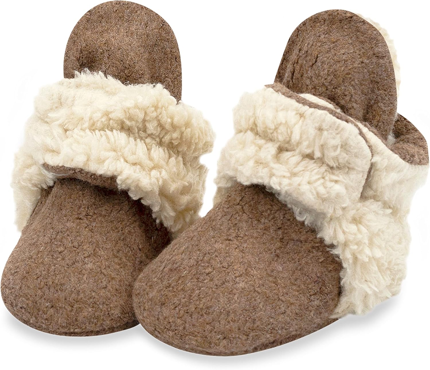 Uniseks Fleece Babylaarsjes | Babyschoentjes met twee drukknoopsluitingen voor pasgeborenen tot 24 maanden