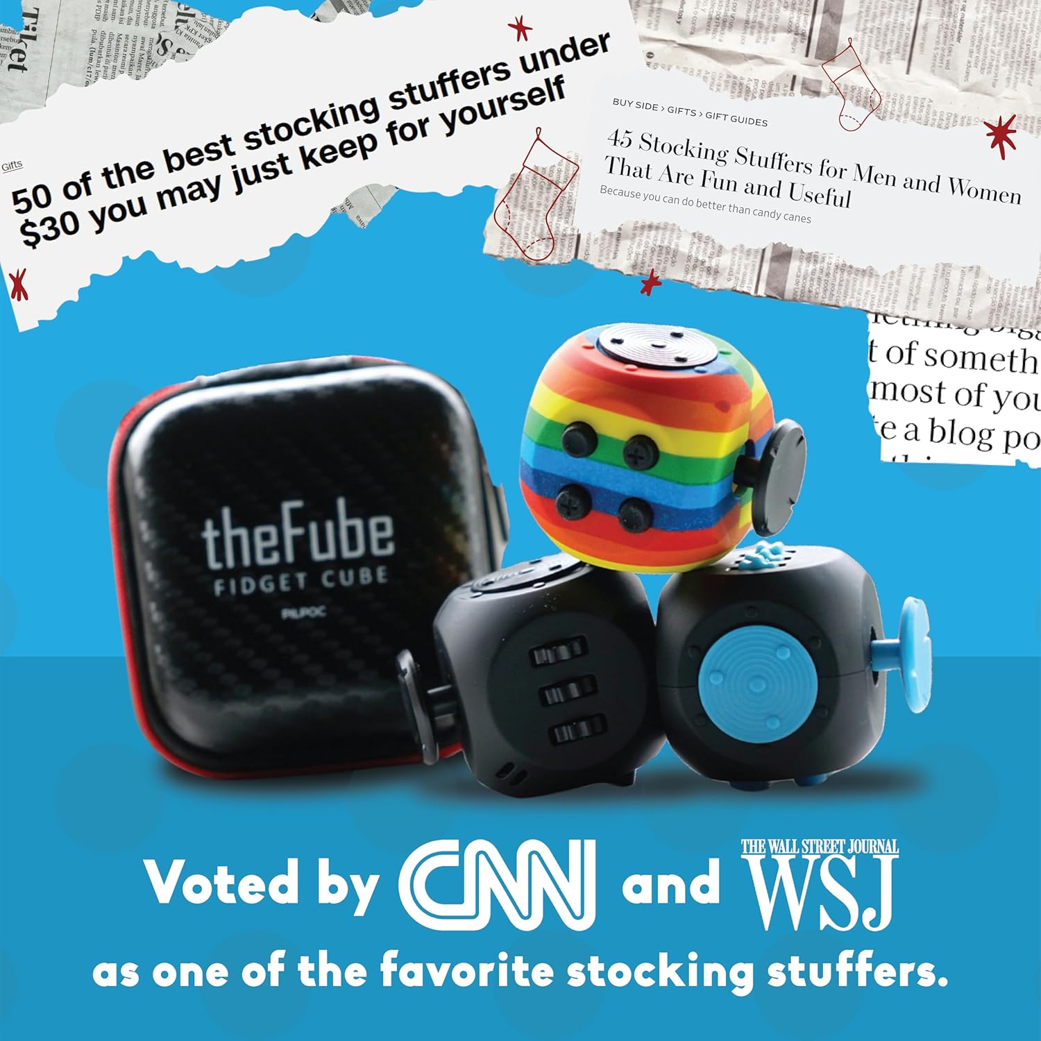 Fube Fidget Cube – 6-zijdige Anti-Stress Kubus met Etui, Kinderen & Volwassenen