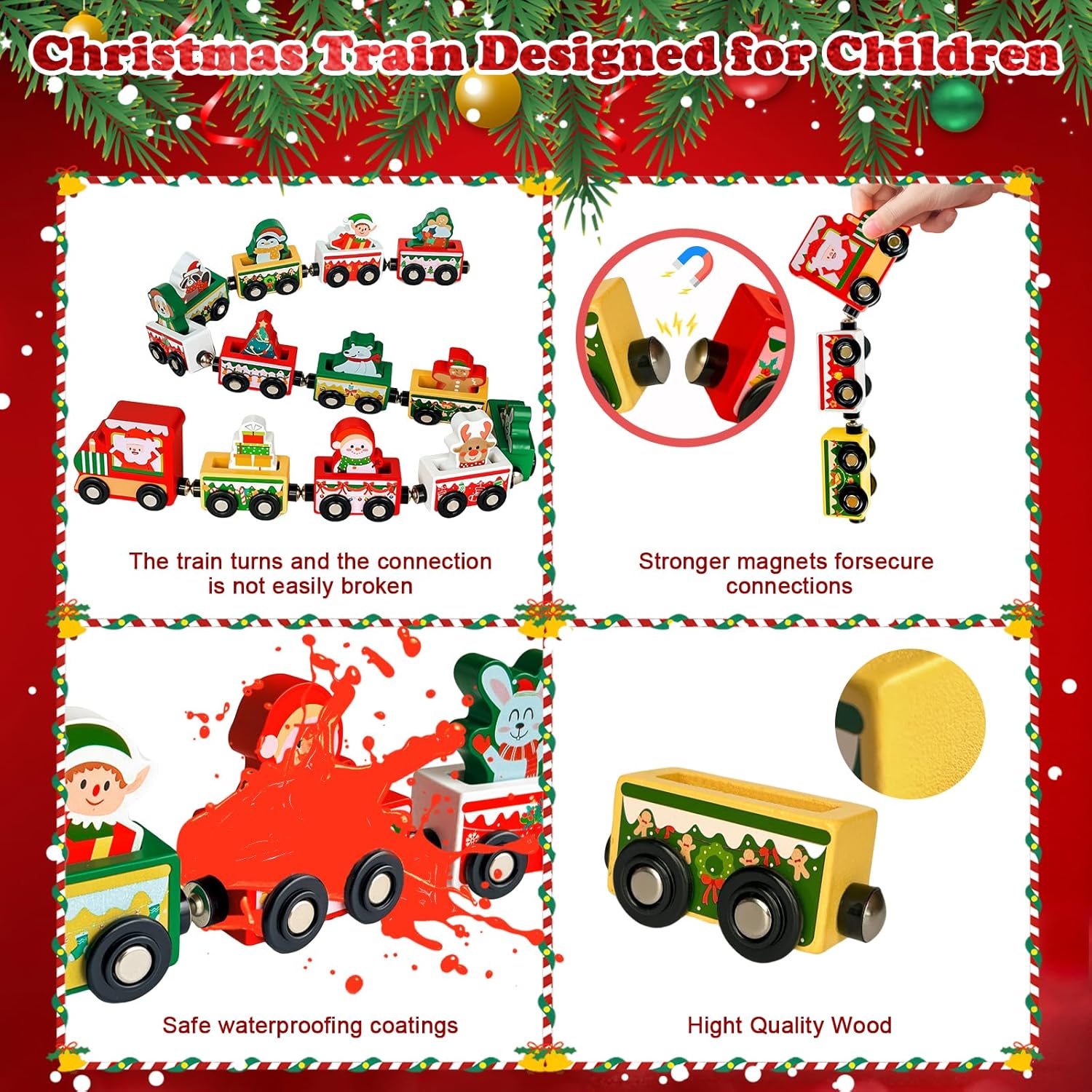 Adventskalender 2025 | Magnetische houten trein 24 dagen