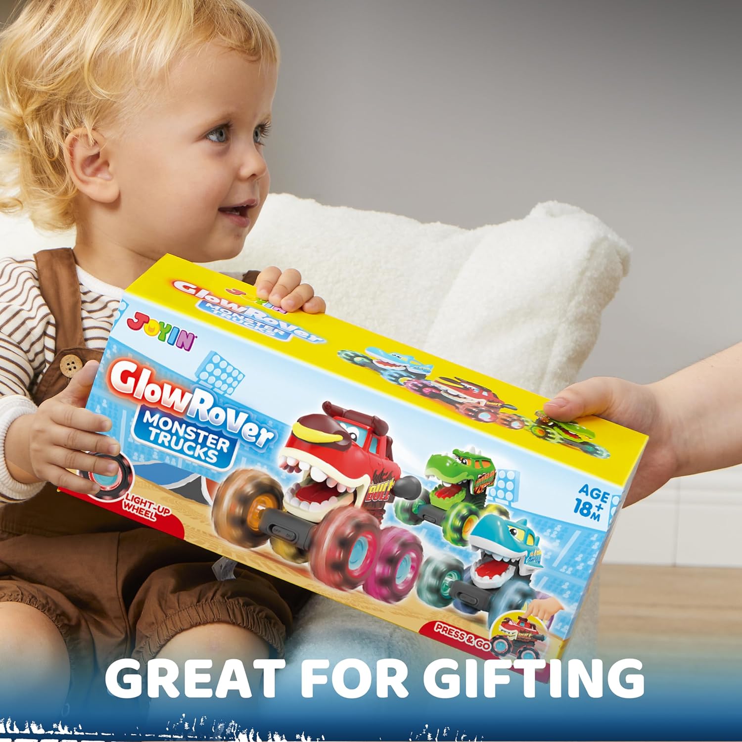 3-pack Monster Trucks | Lichtgevende Auto’s Geactiveerd door Druk voor Peuters