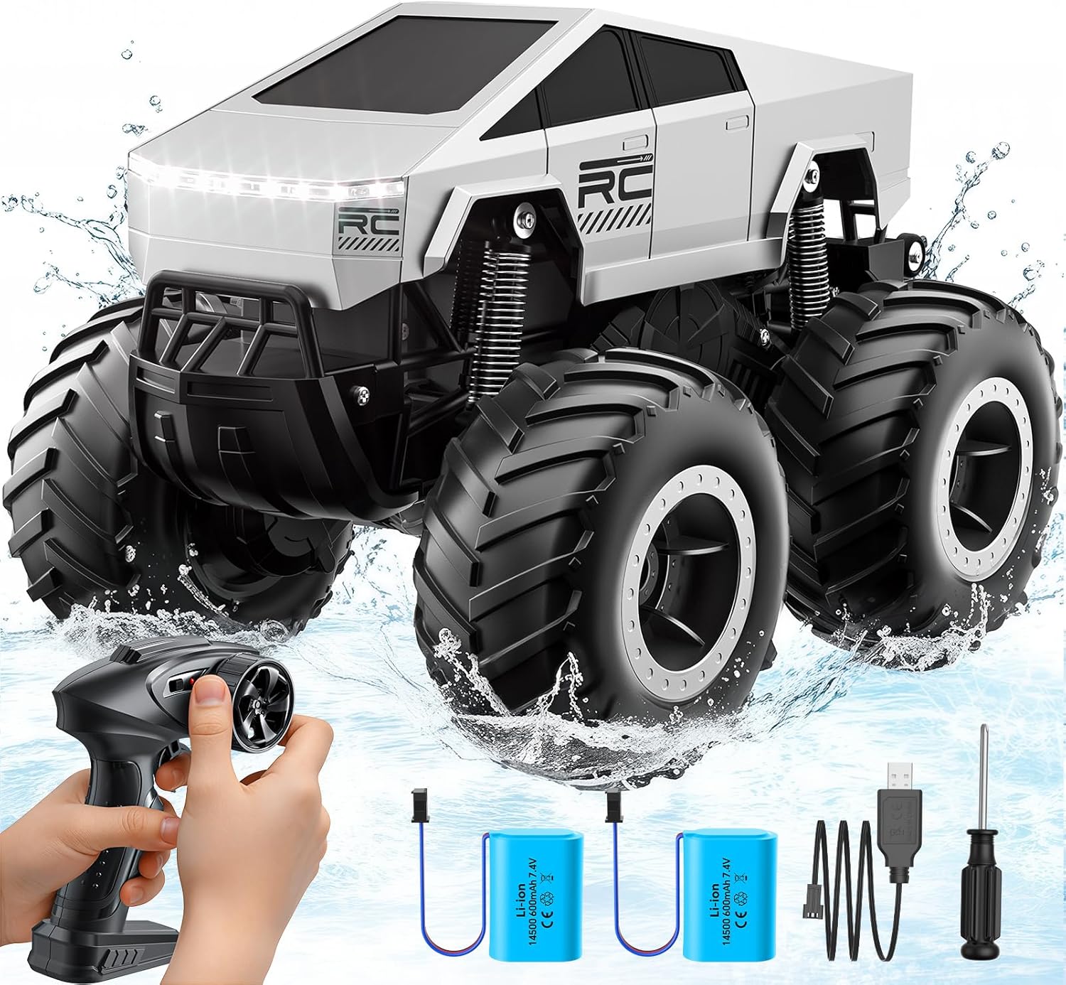 RC Auto 1:16 Schaal | 4WD Off-Road Pick-up Truck | Waterdichte Afstandsbediening Auto's voor Kinderen 6+ | All-Terrain Monstertruck Speelgoed