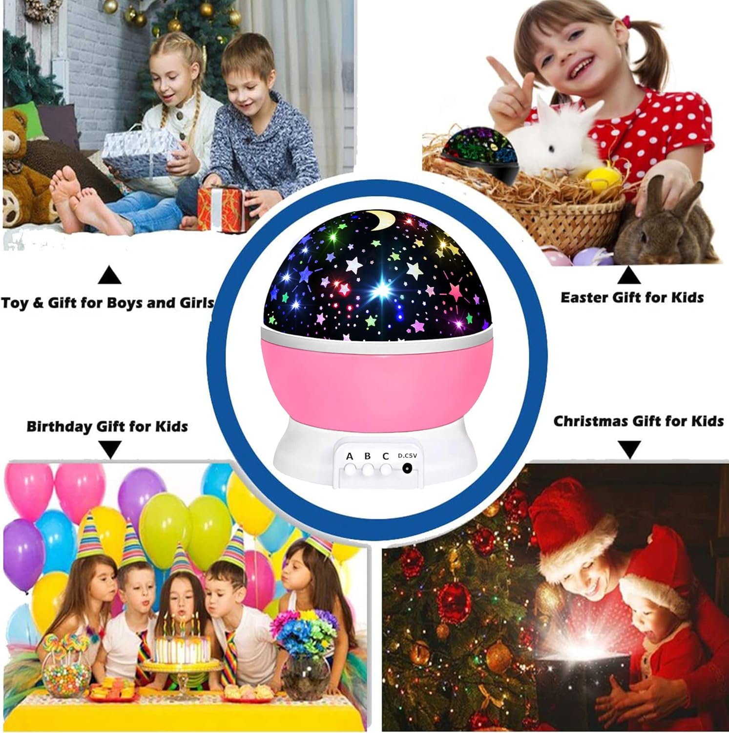 Sterrenprojector en Nachtlampje voor Kinderen van 1-10 Jaar - Roterende Projector met 16 Kleuren voor Meisjes en Jongens - Magisch Cadeau voor Baby- en Kinderkamer
