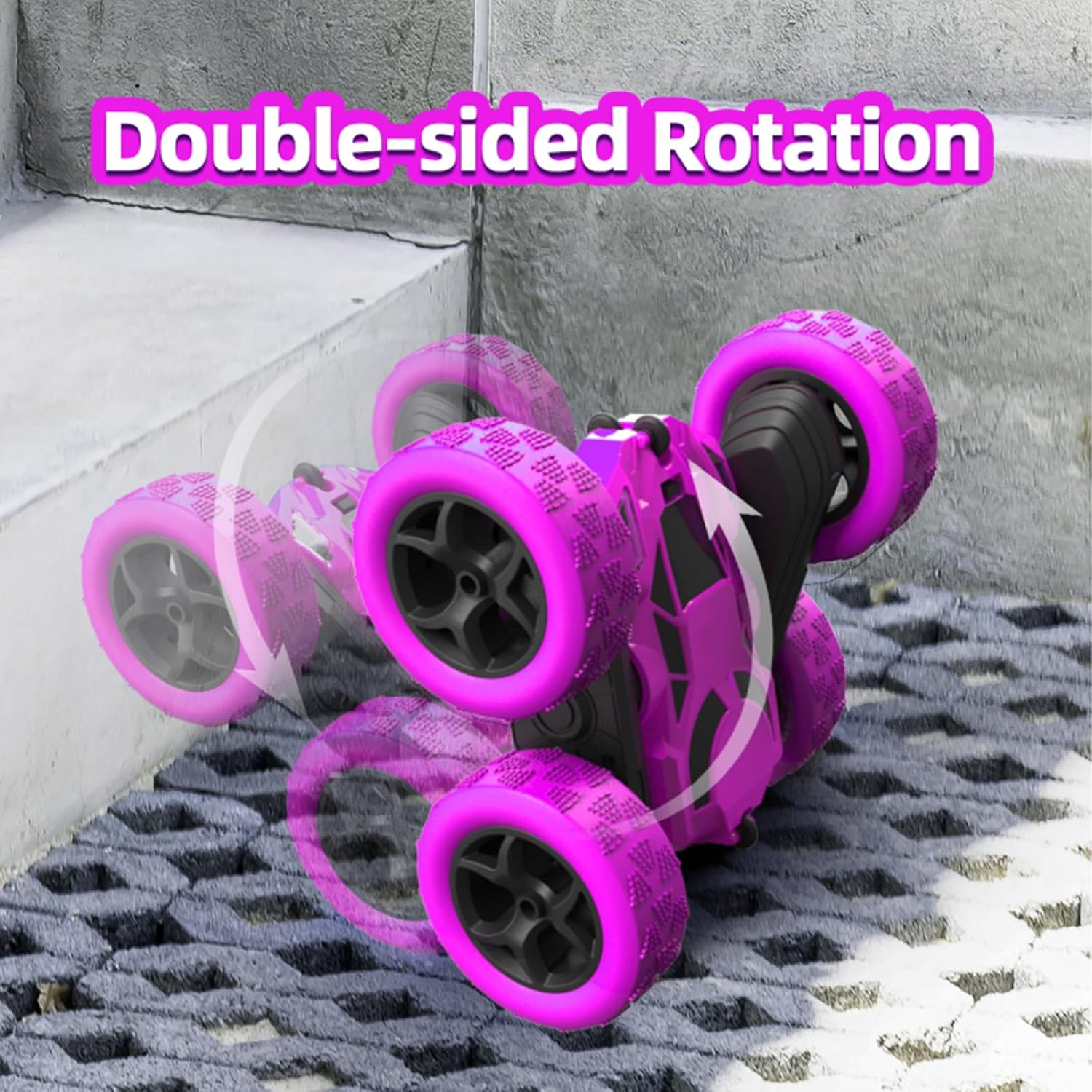 RC Stuntauto Kinderen 360° Rotatie – 4WD Dubbelzijdige Afstandsbediening Racewagen met LED Verlichting – Oplaadbaar Speelgoed Jongens Meisjes 6-12 Jaar