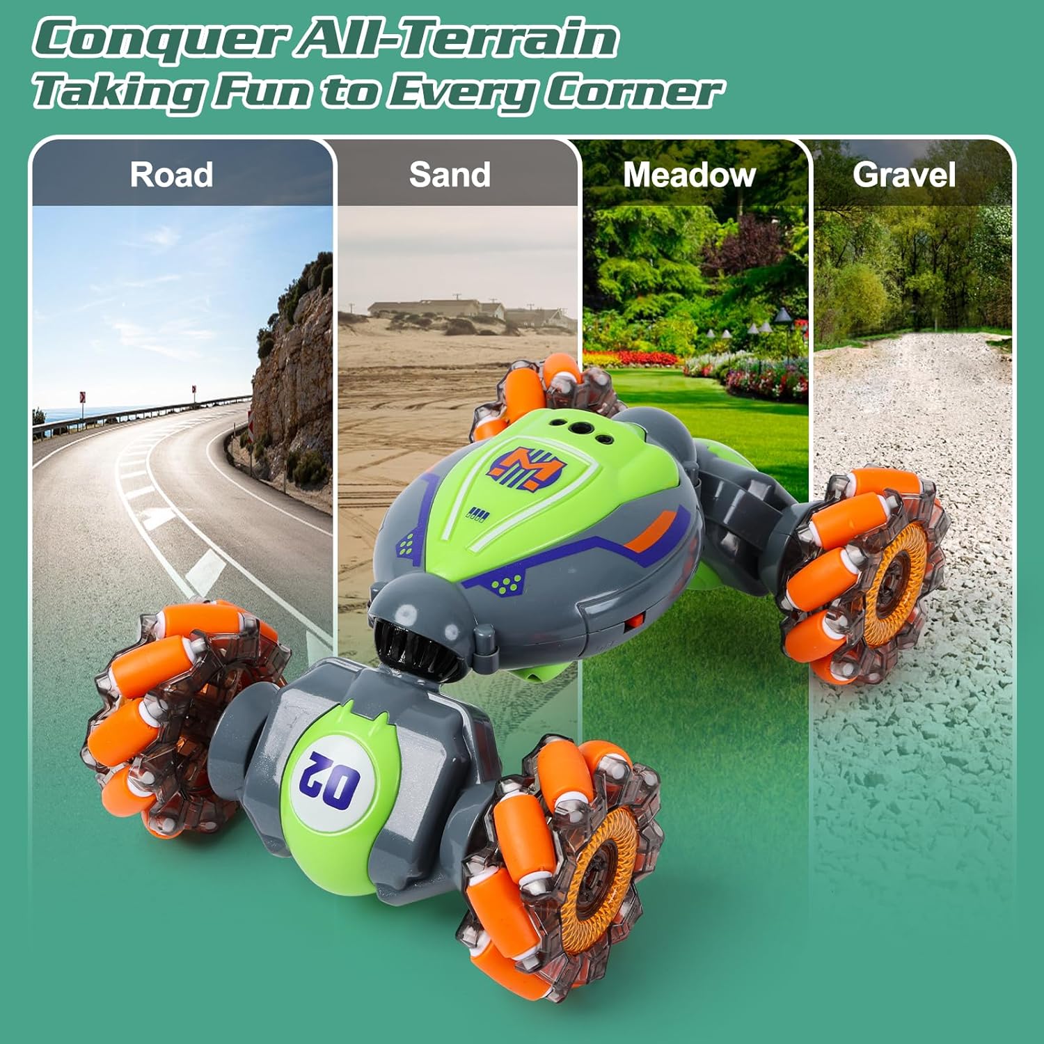 RC Stuntauto met Gebarenbediening | 4WD Twist Auto met Licht & Muziek | Speelgoed voor Jongens 6-12 Jaar