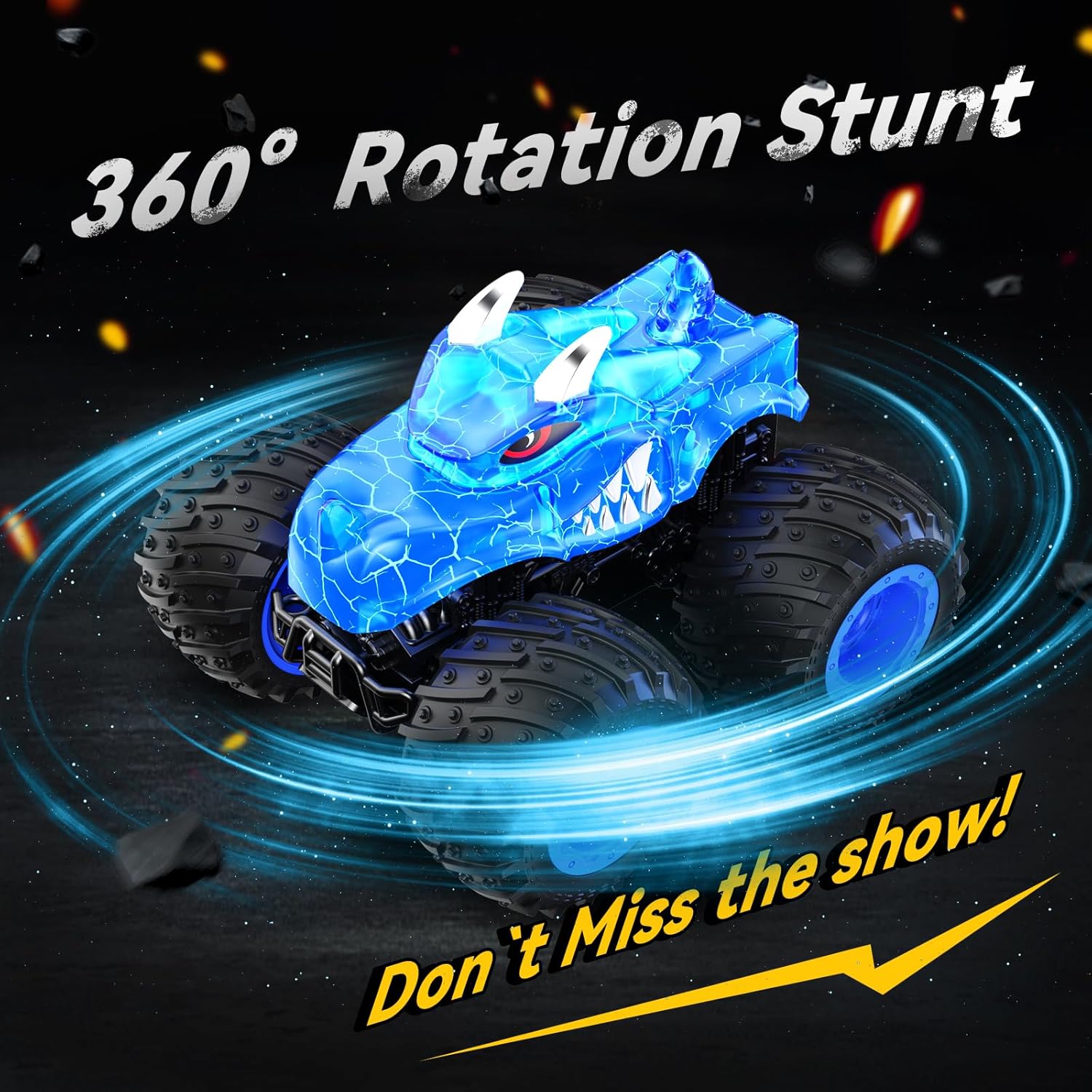 RC Auto Monstertruck 2.4GHz – Speelgoed met Licht & Spray, Cadeau 3-8 jr