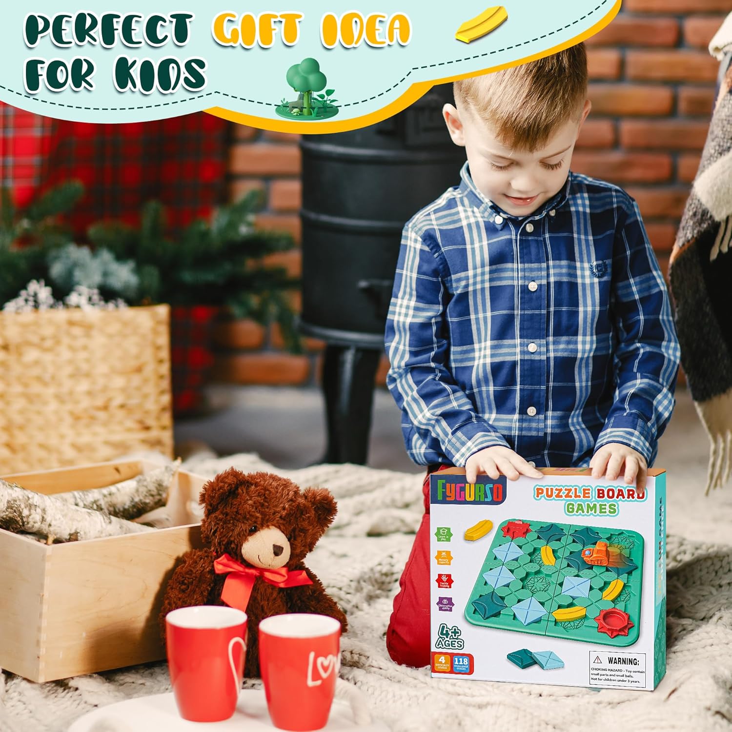 Montessori Puzzelspel voor Kids | Logisch Bouw Breinbrekers 4-8 Jaar | STEM Educatief Speelgoed voor Jongens & Meisjes | Verjaardagscadeau