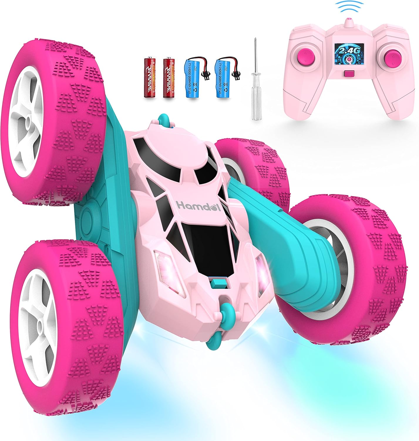 RC Stuntauto Kinderen 360° Rotatie – 4WD Dubbelzijdige Afstandsbediening Racewagen met LED Verlichting – Oplaadbaar Speelgoed Jongens Meisjes 6-12 Jaar