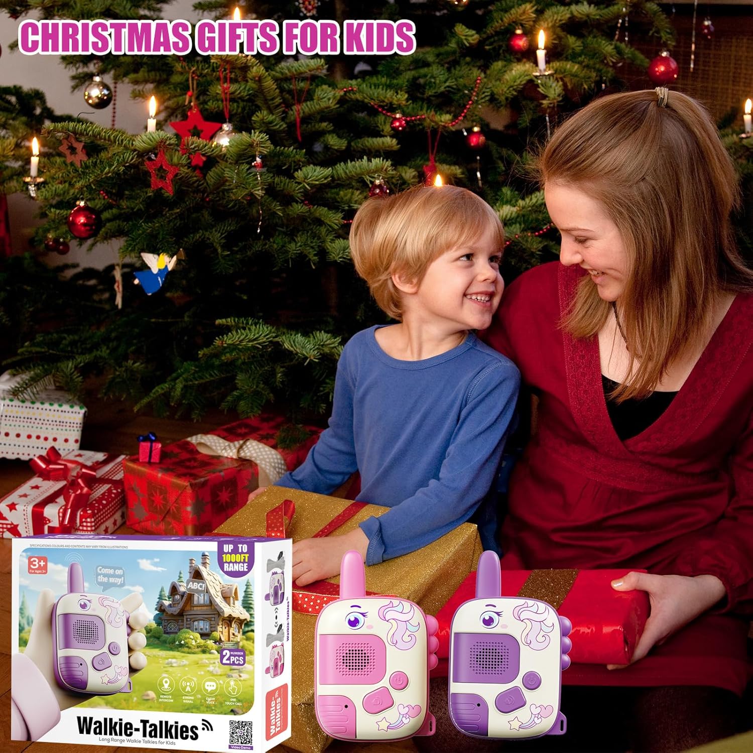 Walkie Talkies Eenhoorn – 2-Pack Speelgoed voor Meisjes 3-10 jr Buiten Spel