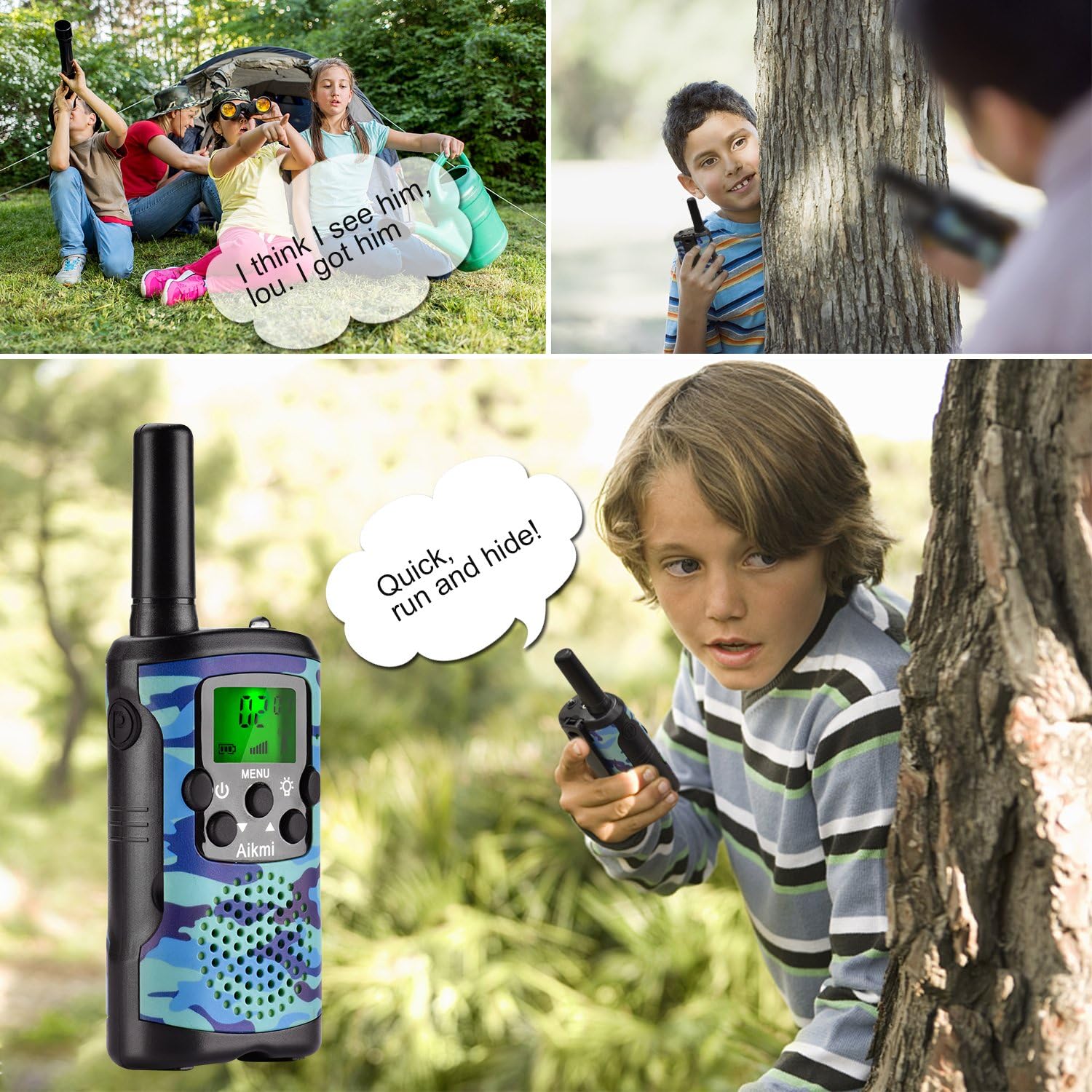 Walkie Talkies Voor Kinderen, 22 Kanalen, 2-Weg Radio, 5 km Bereik, Duurzaam Speelgoed, Beste Verjaardagscadeaus Voor Jongens En Meisjes Van 6 Jaar, Geschikt Voor Avonturen En Kamperen (Groene Camo)