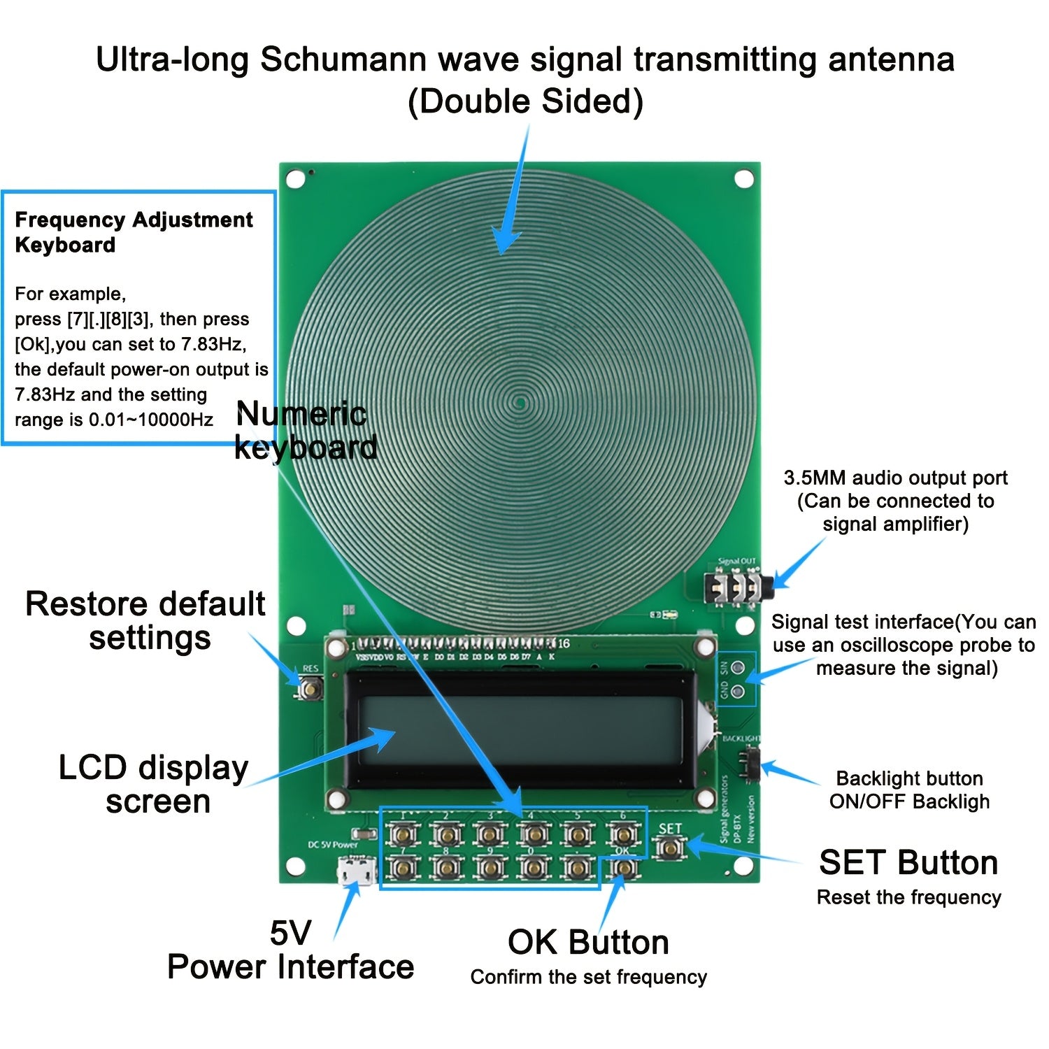 7.83Hz USB Frequentiegenerator | Schumann Resonantie Apparaat