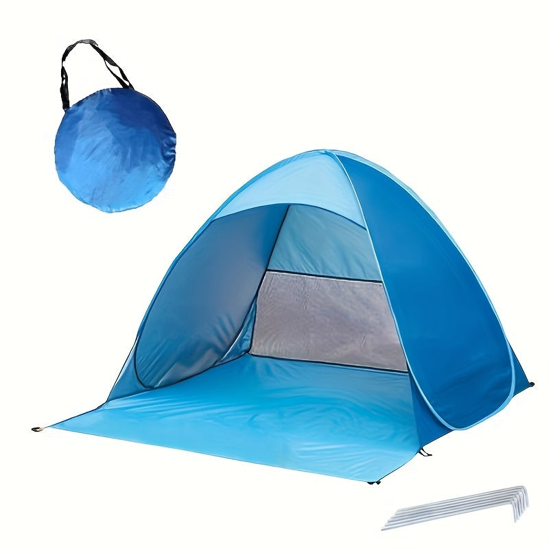 Draagbare Pop-up Strandtent – UPF 50+ UV-bescherming, Inclusief 6 Haringen | Perfect voor Outdoor & Feestdagen