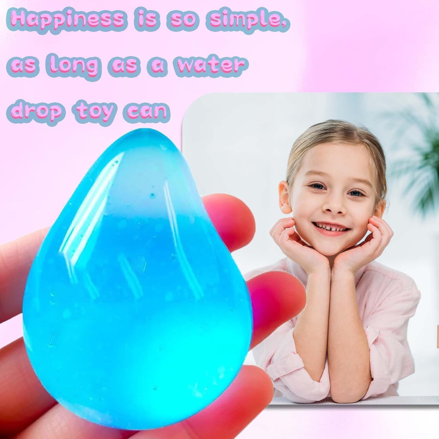 2 Stuks Squishy Druppel Stressbal voor Kinderen en Volwassenen - Fidget Toy voor Jongens en Meisjes - Sensorisch Anti-Stress Speelgoed