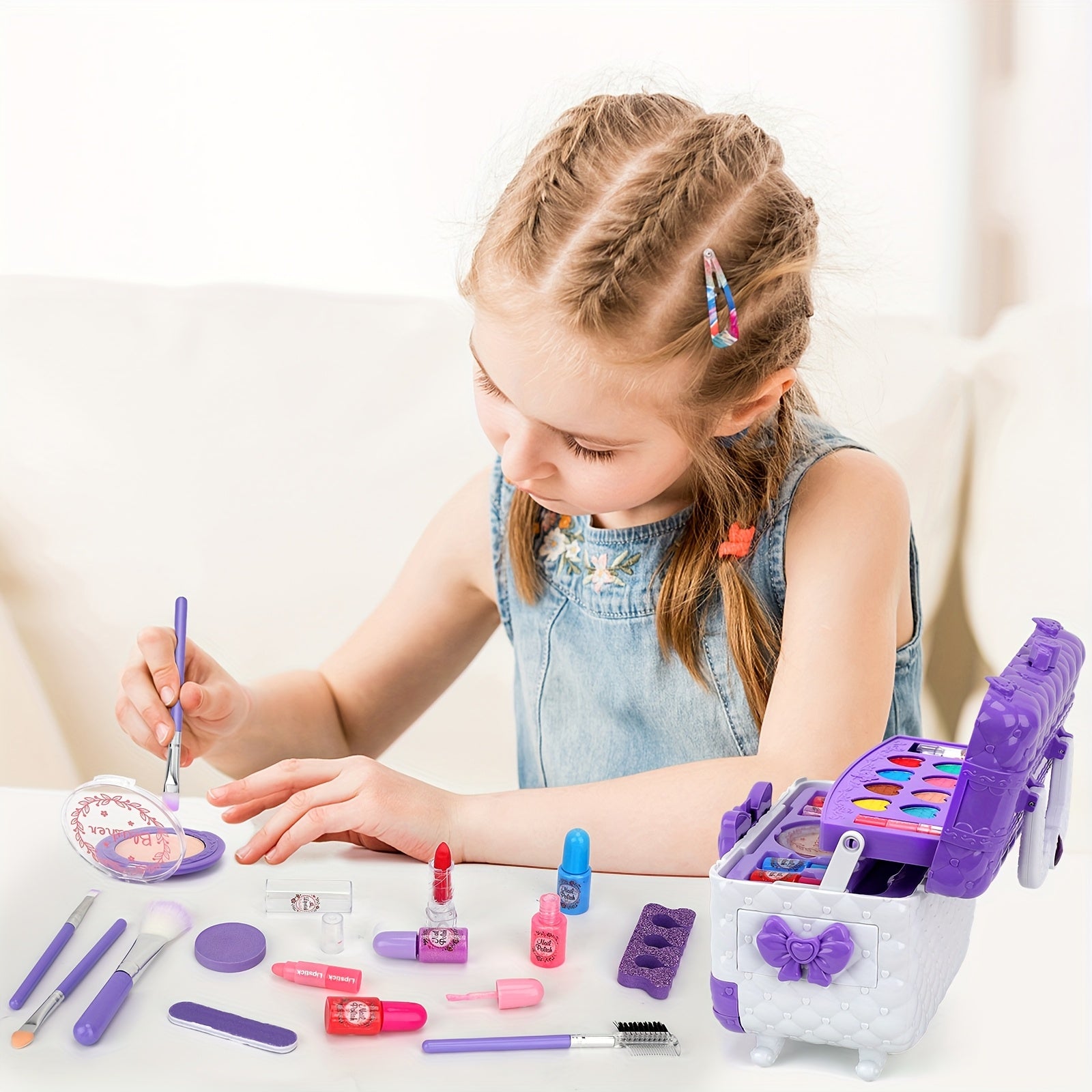 54-Delige Make-up Set voor Meisjes - Afwasbare Make-up en Realistisch Speelgoed - Verjaardags-, Kerst- & Halloweencadeau