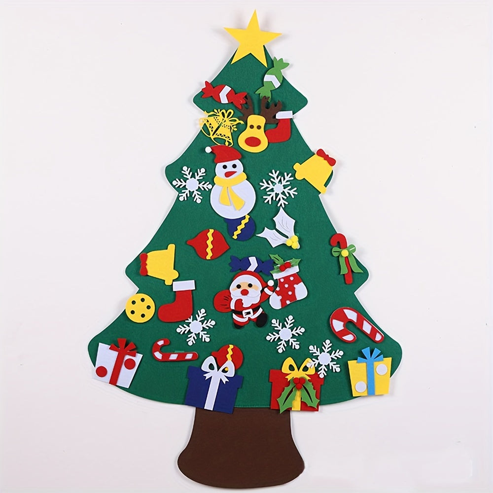 DIY Vilt Kerstboom met Ornamenten | Muurdecoratie Knutselset voor Kerstmis