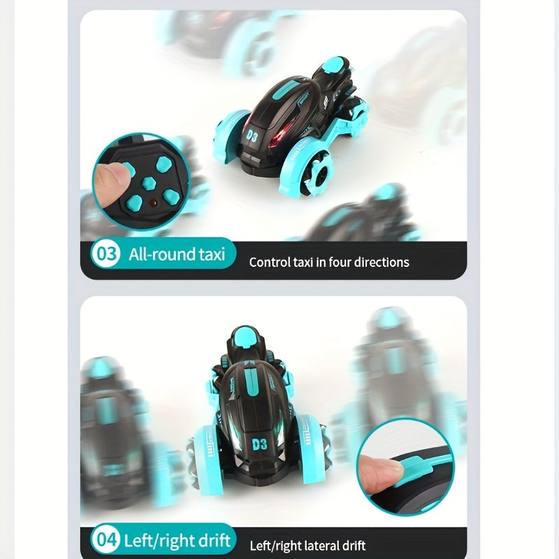 Stuntmotor - Kinderspeelgoed met Spray, Hoge Snelheid Drift, Rotatie, Zijwaartse Beweging - USB Oplaadbare All-Terrain RC Auto