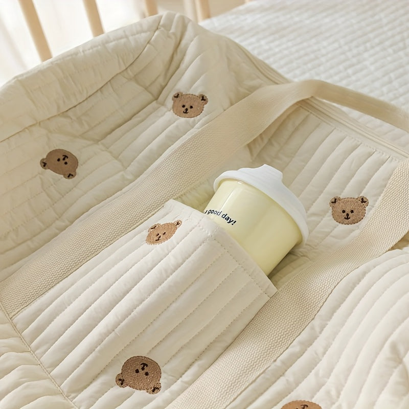 Grote geborduurde beren opbergtas | Reistas voor baby’s