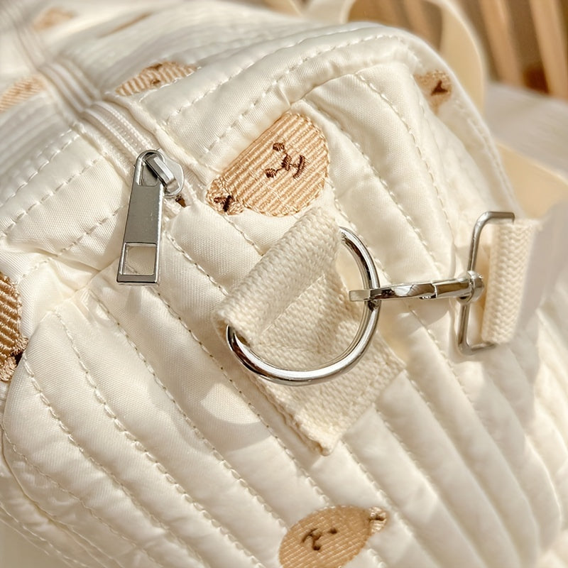 Grote geborduurde beren opbergtas | Reistas voor baby’s