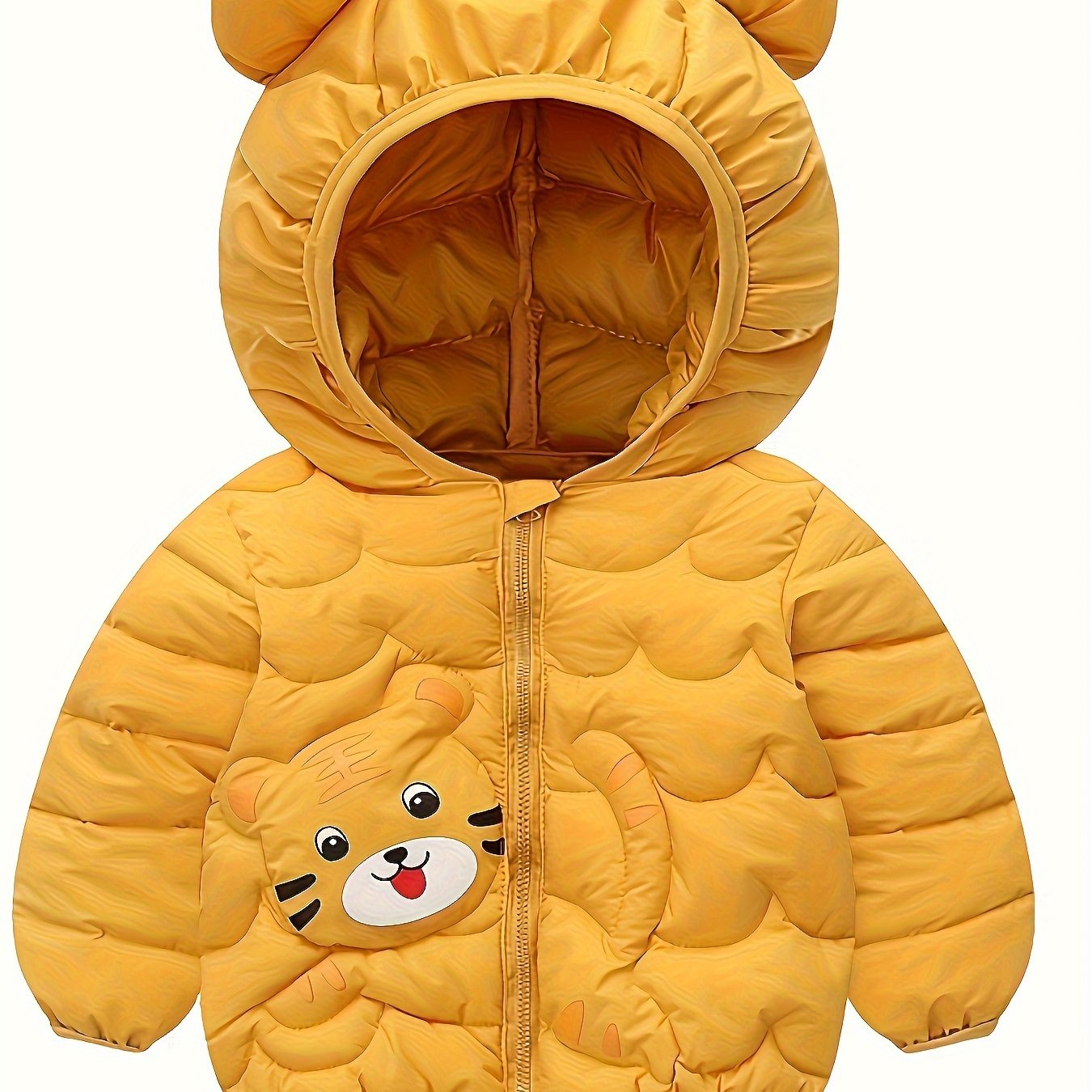 Kinder winterjas met capuchon | Warme parka dierenprint