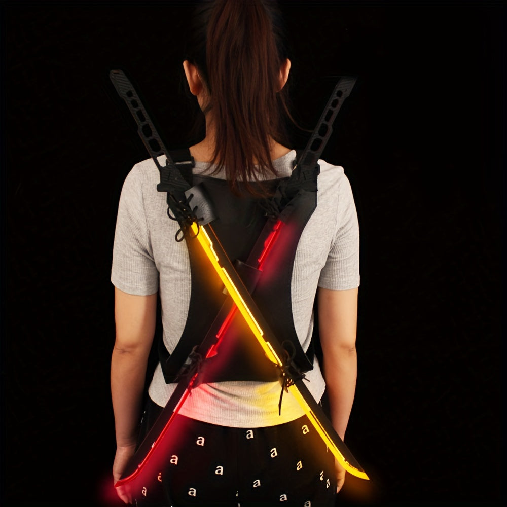 2 Stuks Sci-Fi Cyberpunk Gloeiende Samoeraizwaarden, Oplaadbare Acryl LED Modellen, Halloween Decoratie, Imitatie Wapenmodellen Collectie Voor Games