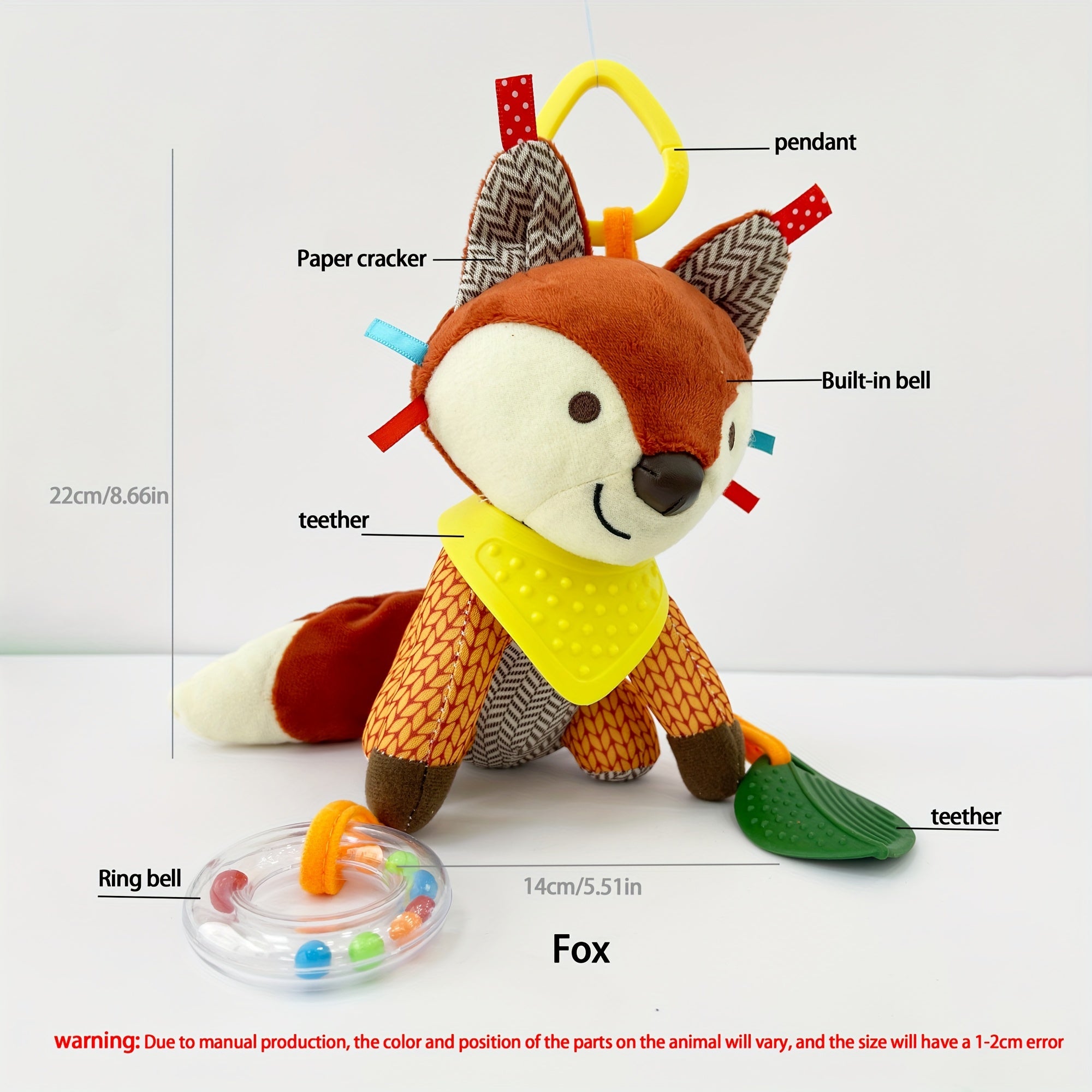 Dierenvormig Baby Pluchen Speeltje | Sensorische Pop als Kerstcadeau voor Baby's 0-3 Jaar