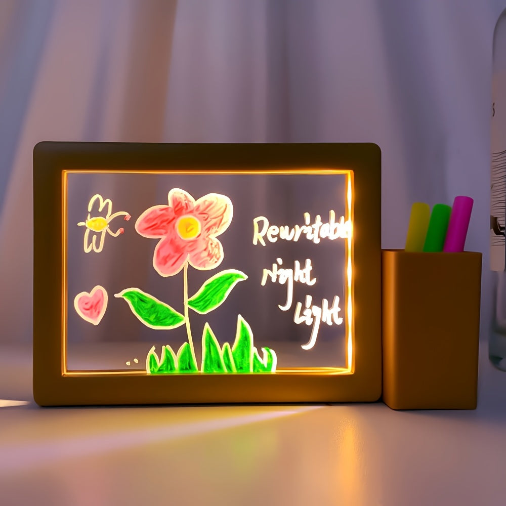 USB-Aangedreven 3D LED Nachtlampje | Herschrijftbaar Berichtbord, Perfect voor Cadeaus
