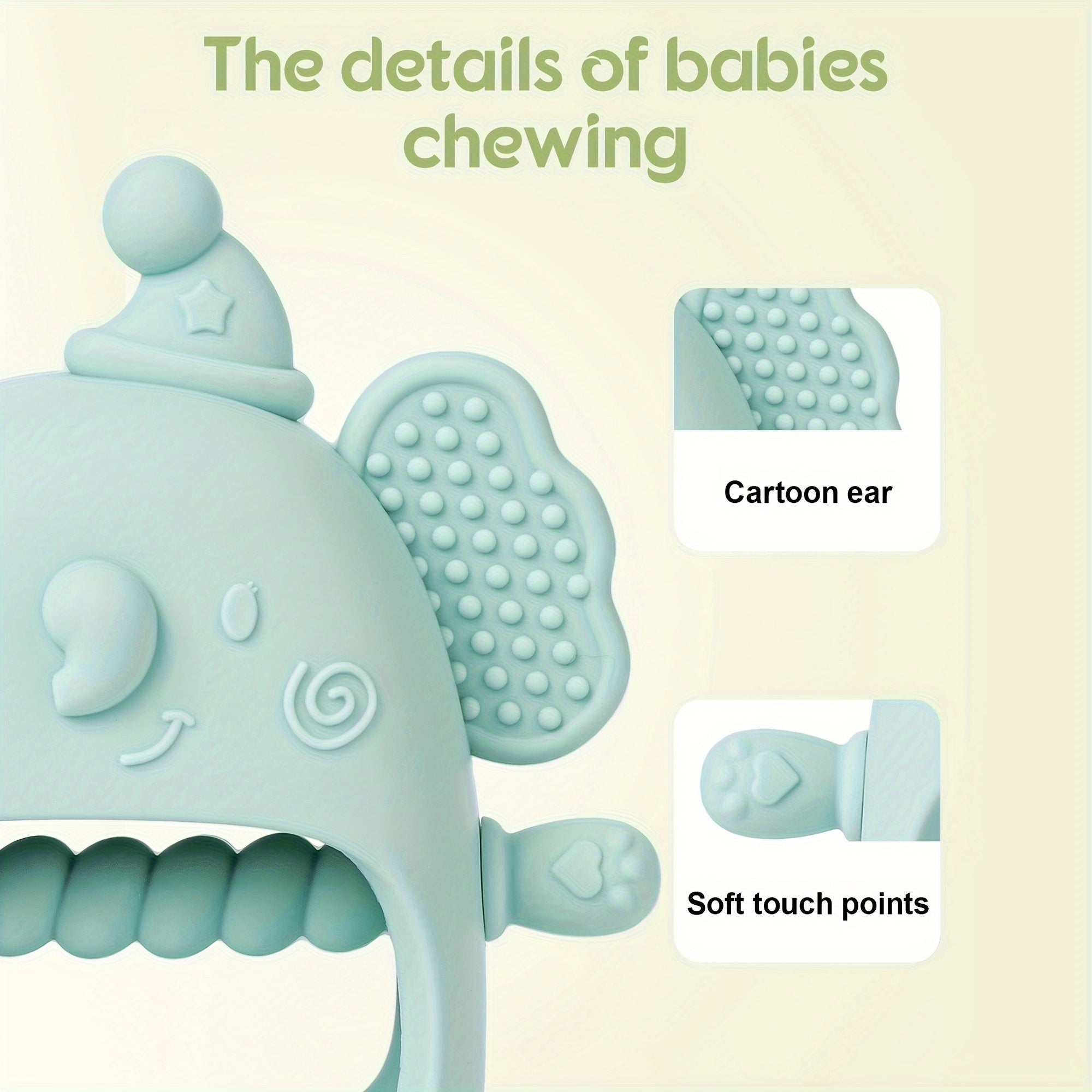 Zachte Siliconen Bijtring Mitter voor Baby's 6M+ | BPA-vrij, Antivallen, Perfecte Verzachtende Speelgoed & Cadeau voor Thanksgiving & Kerst