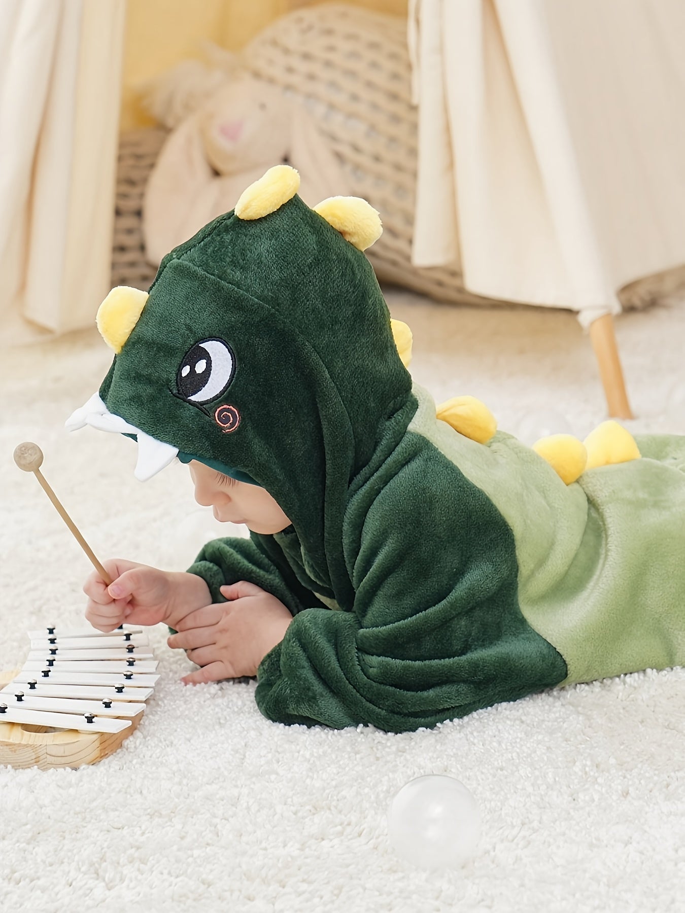 Kinder Dinosaurus Onesie Pyjama – Comfortabele Hooded Jumpsuit met Lange Mouwen