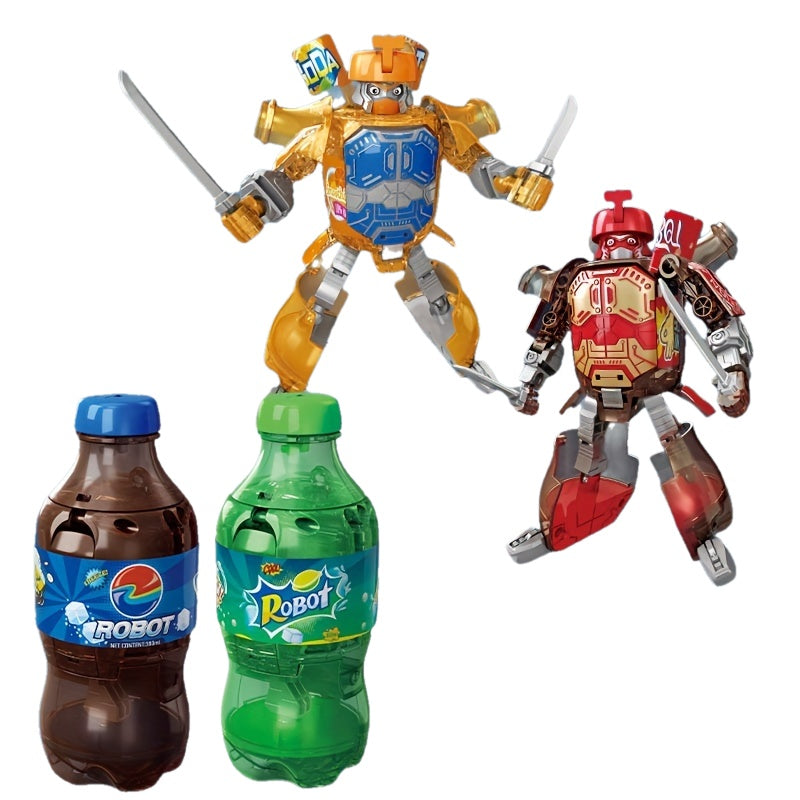 Transformeerbare Frisdrankblik Robot | Interactief Speelgoedfiguur | Duurzaam ABS | Tafeldisplay Robot voor Kinderen 14+ Jaar