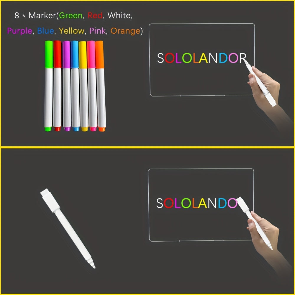 USB-Aangedreven 3D LED Nachtlampje | Herschrijftbaar Berichtbord, Perfect voor Cadeaus