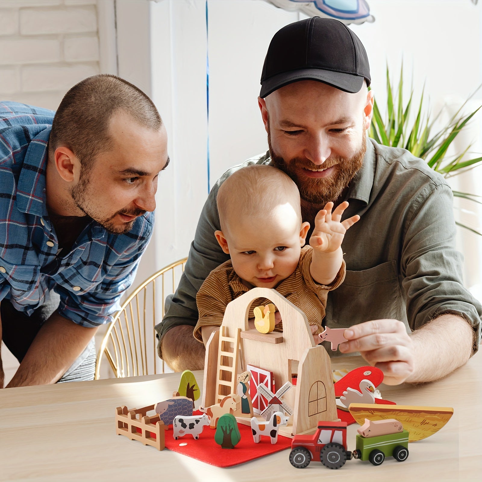 18-delige Houten Boerderijset | Educatief Cognitief Speelgoed voor Kinderen