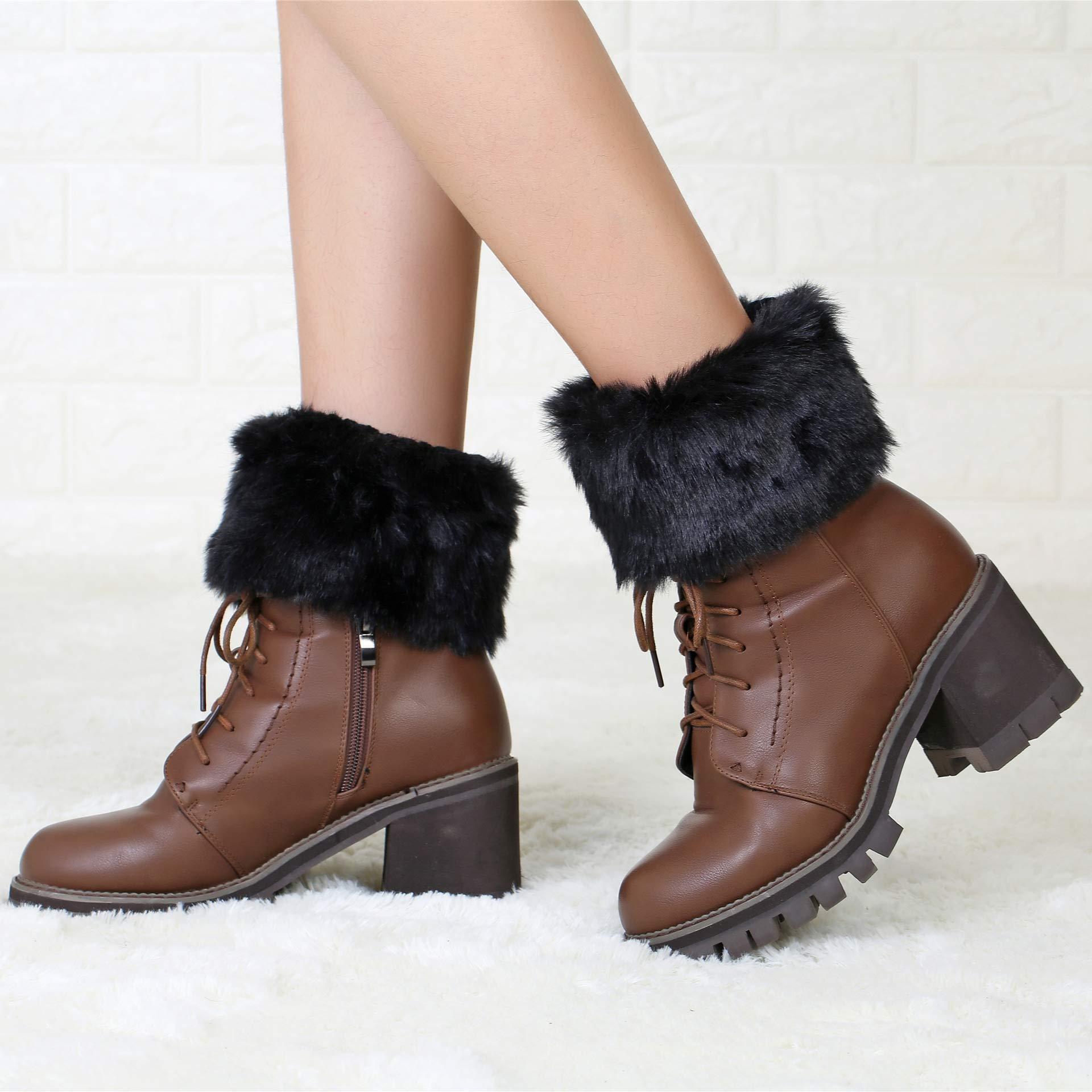 Dames Faux Fur Boot Cuffs | Gebreide Korte Boot Covers met Polyesterblend | Winter Boot Sokken voor Meisjes