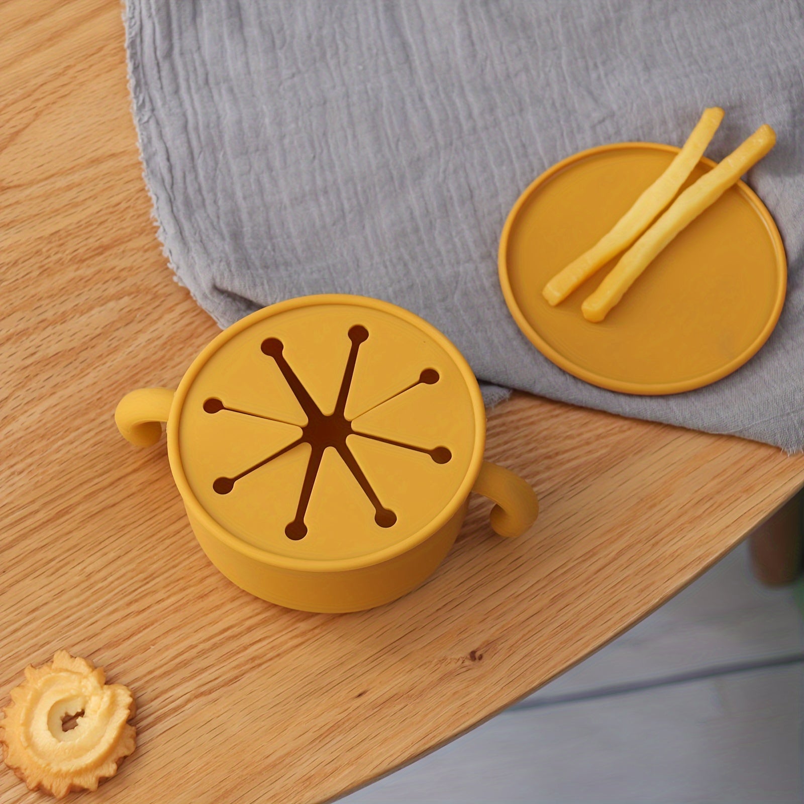Siliconen Baby Snack Kom | Voedselopslag Kom met Stofbestendige Deksel voor Baby's en Peuters
