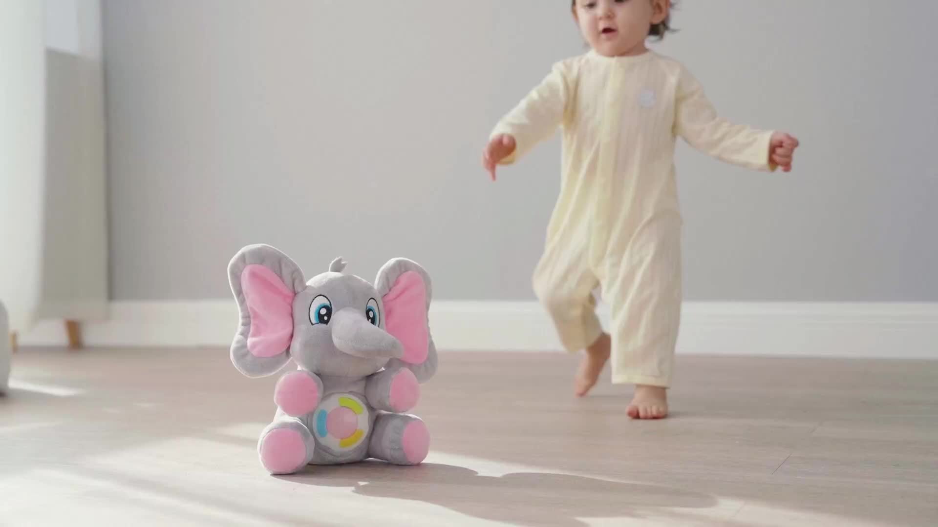 Muzikaal Pluche Olifantje – Interactief Baby Speelgoed met 12 Liedjes, Lichtjes en Leren | Cadeau voor Geboorte vanaf 6 Maanden