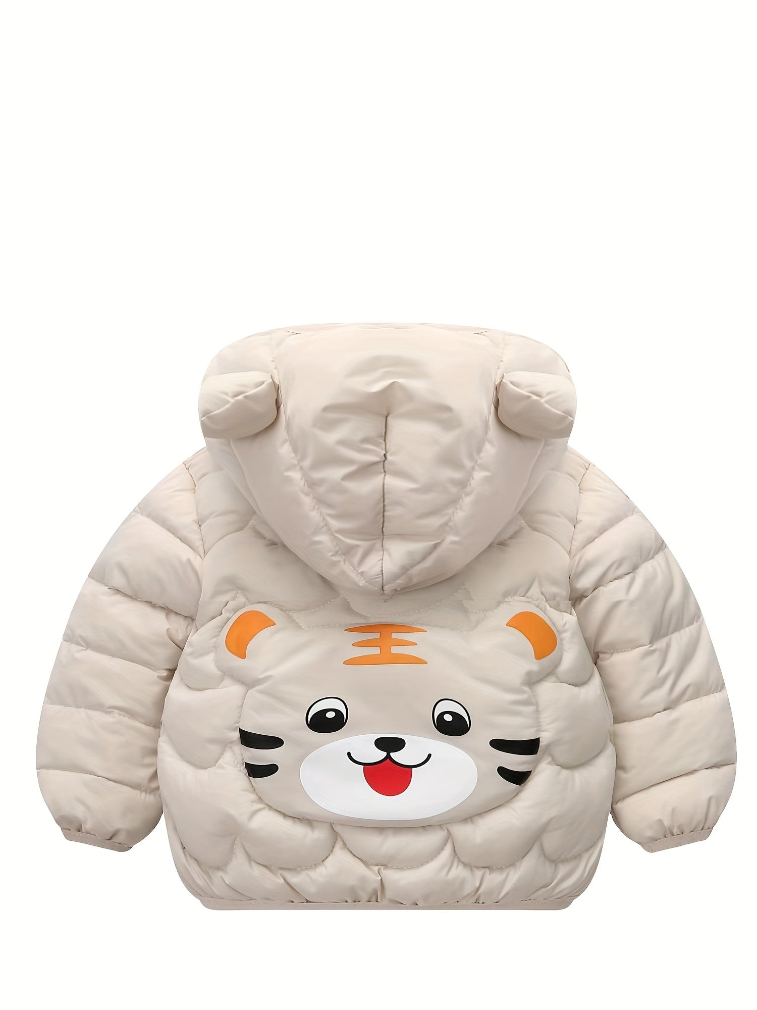 Kinder winterjas met capuchon | Warme parka dierenprint
