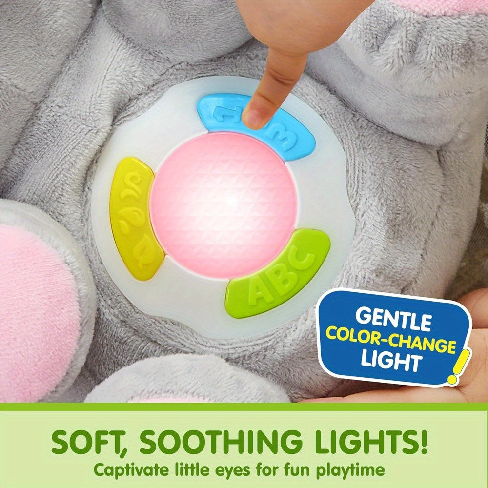 Muzikaal Pluche Olifantje – Interactief Baby Speelgoed met 12 Liedjes, Lichtjes en Leren | Cadeau voor Geboorte vanaf 6 Maanden