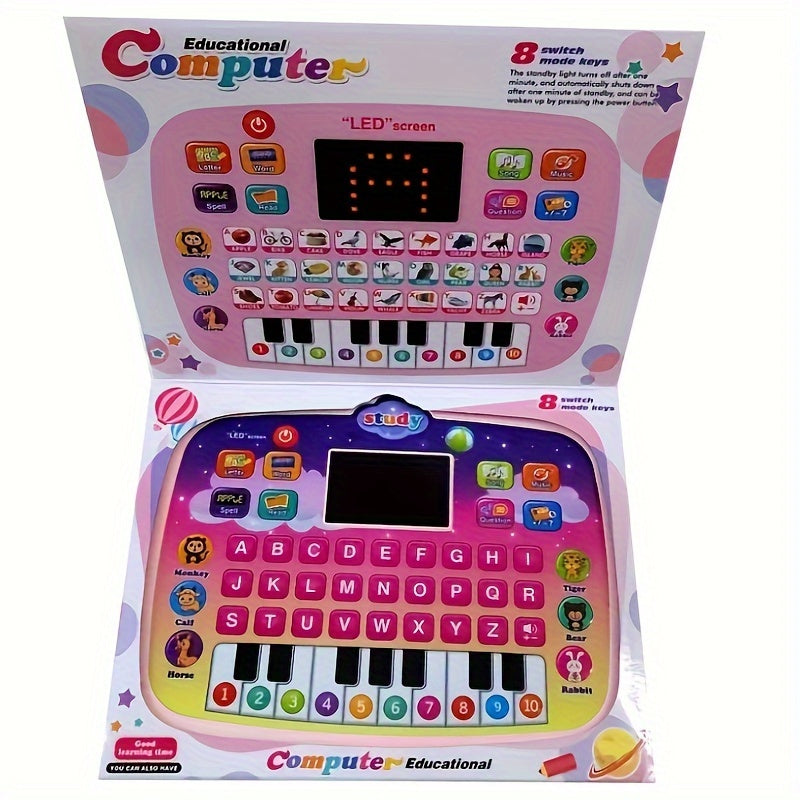 Montessori Tablet Leerpad met LED Scherm | Educatieve Tablet om Alfabet, Nummers, Woorden, Muziek en Rekenen te Leren, Interactief Elektronisch Speelgoed voor Jongens & Meisjes