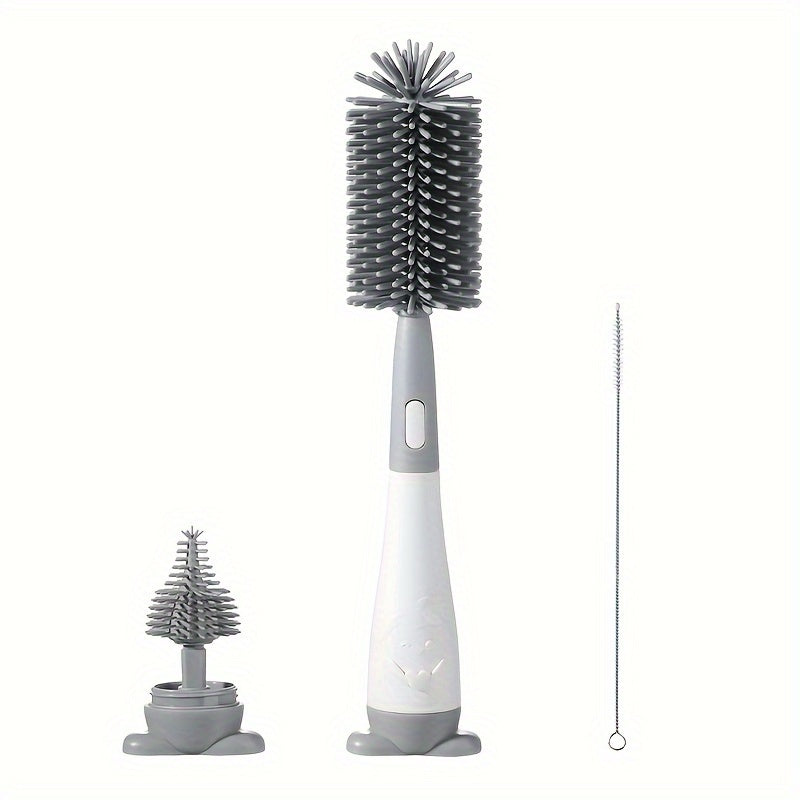 Pinguïn siliconen flessenborstelset | Borstel voor speen en rietjesflessen, reiniger voor bekers