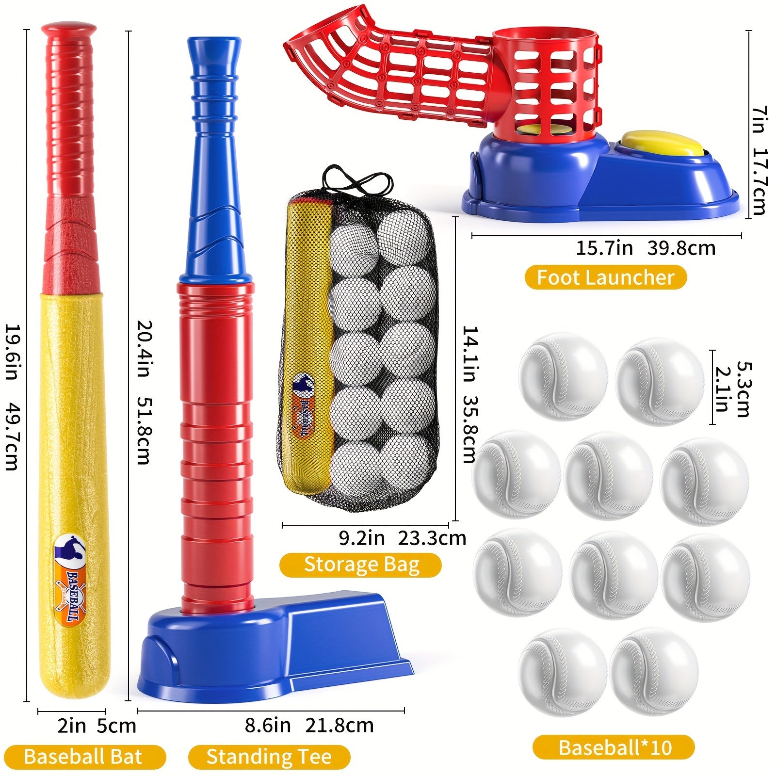 2-in-1 T-Ball Set met 10 Ballen | Outdoor Sport Speelgoed