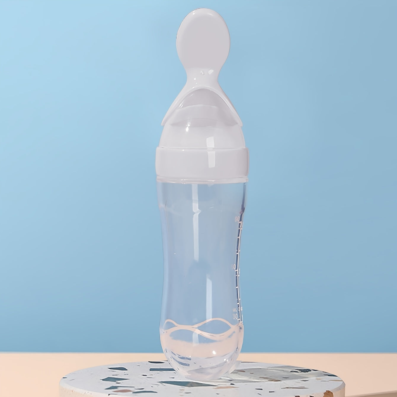 Siliconen Baby Voedingslepel | Rijstpap Siliconen Fles & Lepel Set Knijpbare Voedingsdispenser