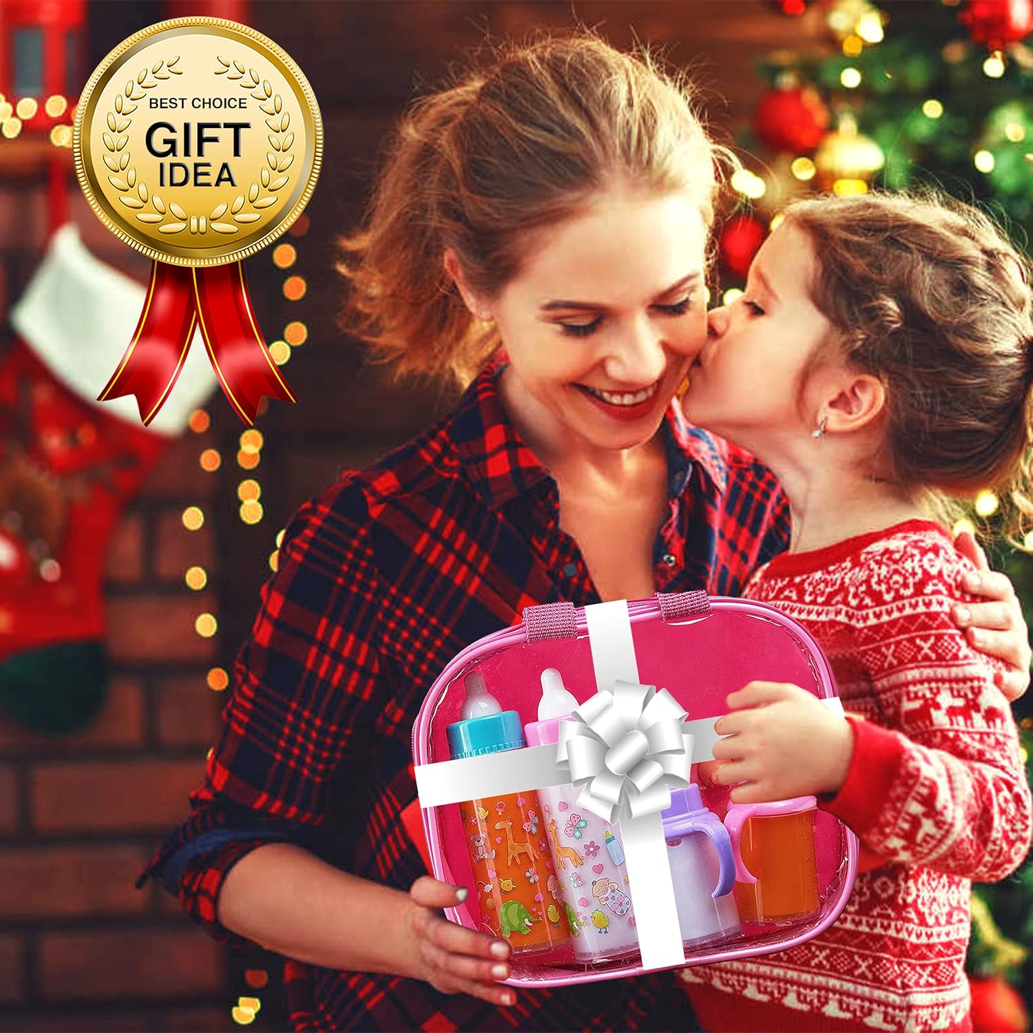 Poppenaccessoire set | Luiertas met 6 accessoires & magische fles voor poppenverzorging