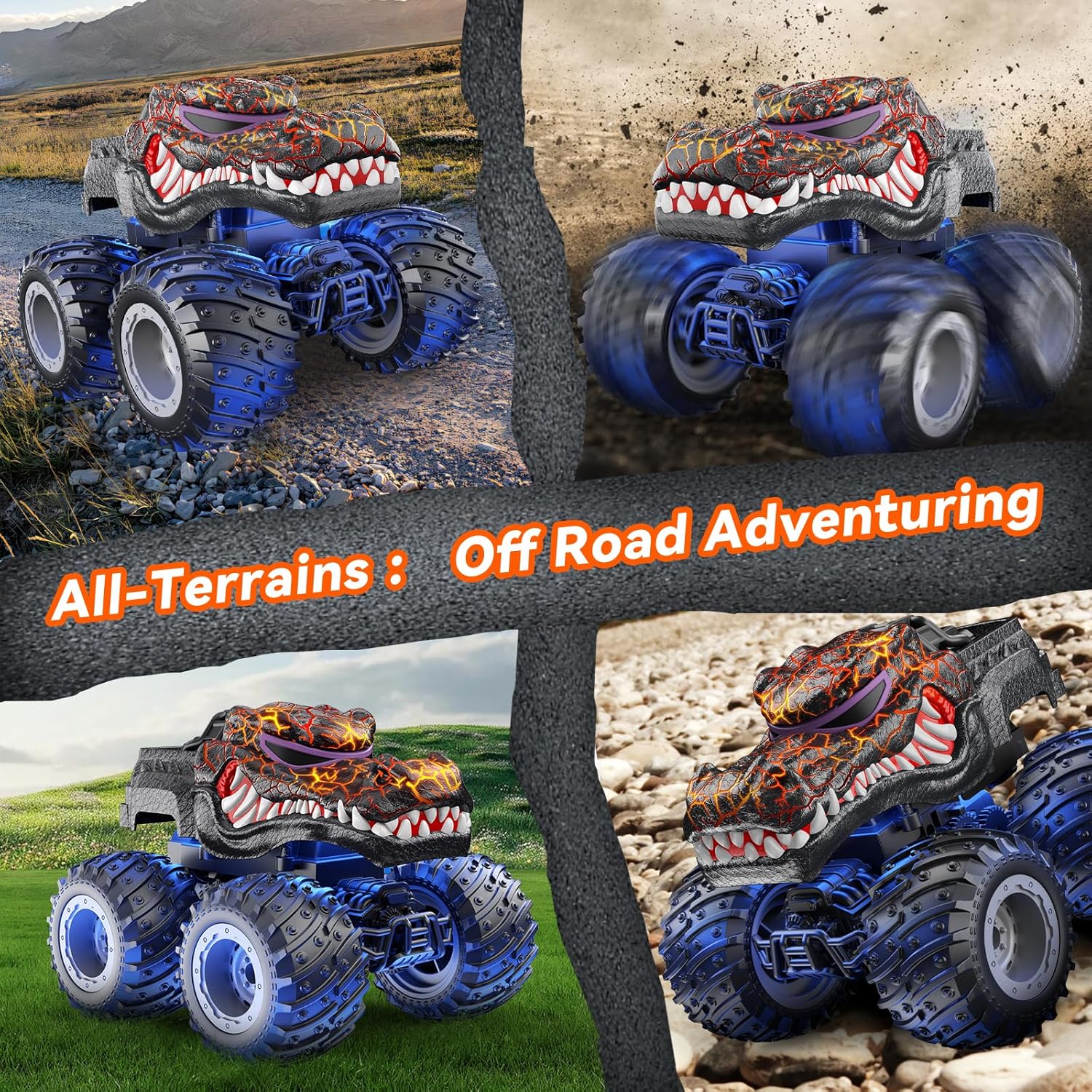 RC Auto Monstertruck 2.4GHz – Speelgoed met Licht & Spray, Cadeau 3-8 jr