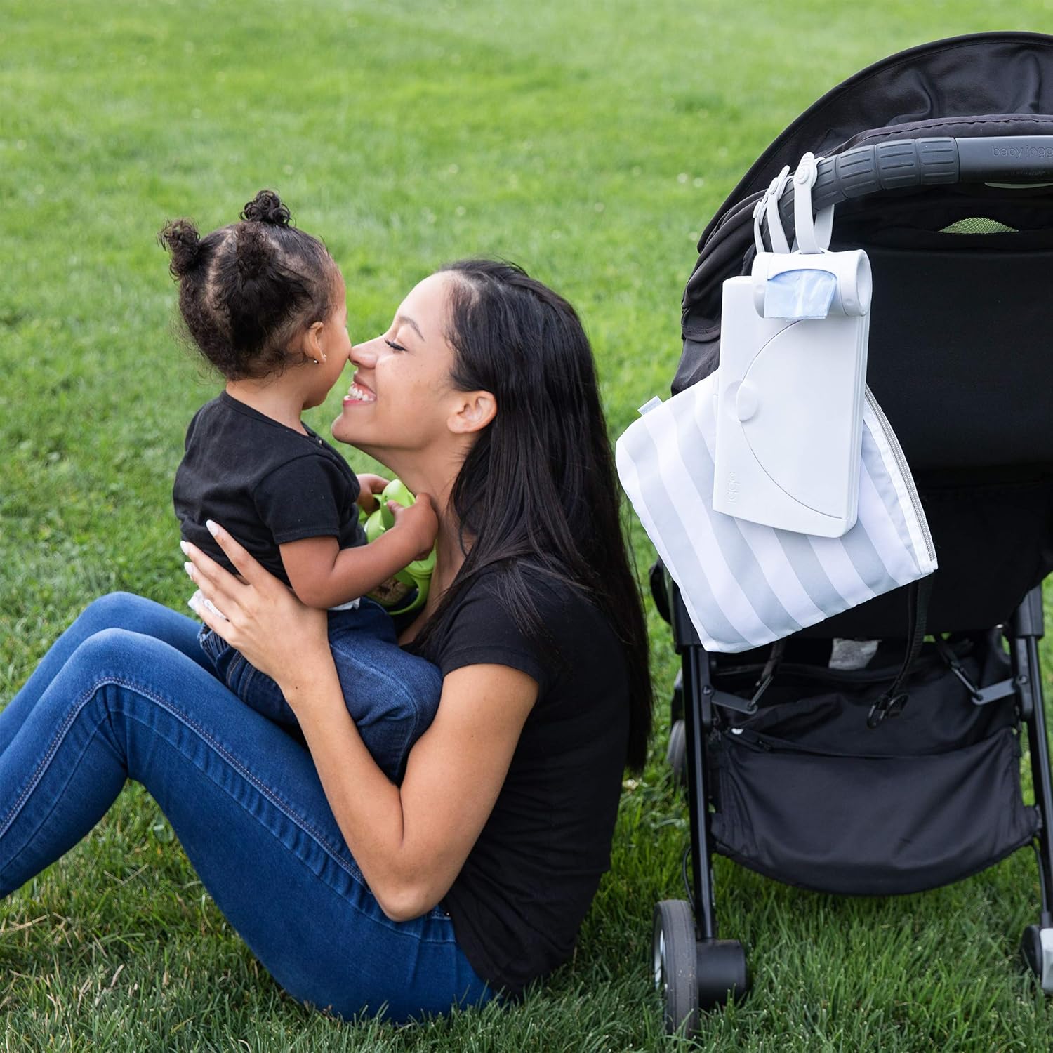 Uitschuifbare Zakkenhouder Lavendelgeurige zakjesdispenser met draagriem | Inclusief 24 zakjes, handig voor onderweg met baby